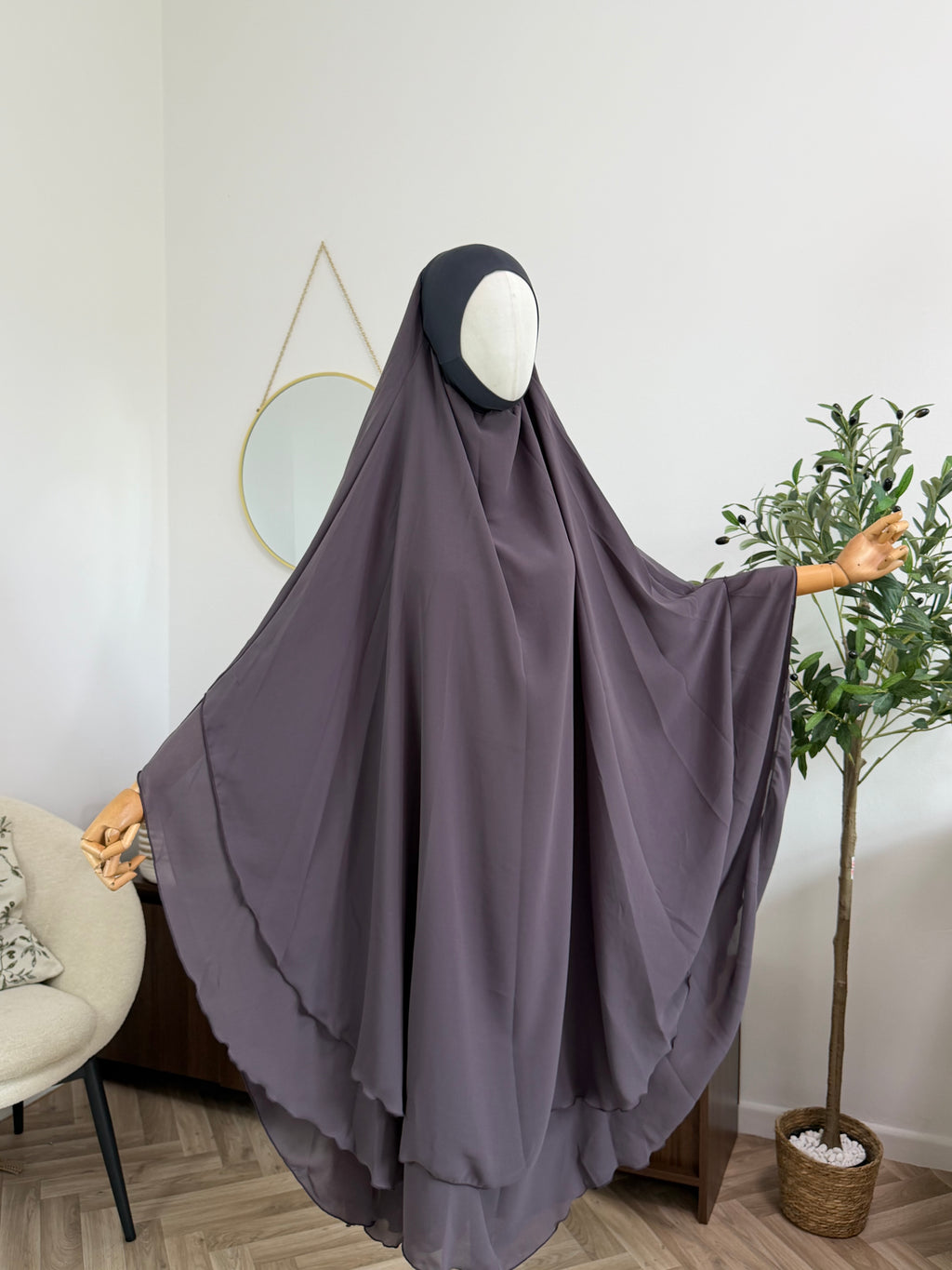 Zweilagiger Chiffon-Khimar – Maxi