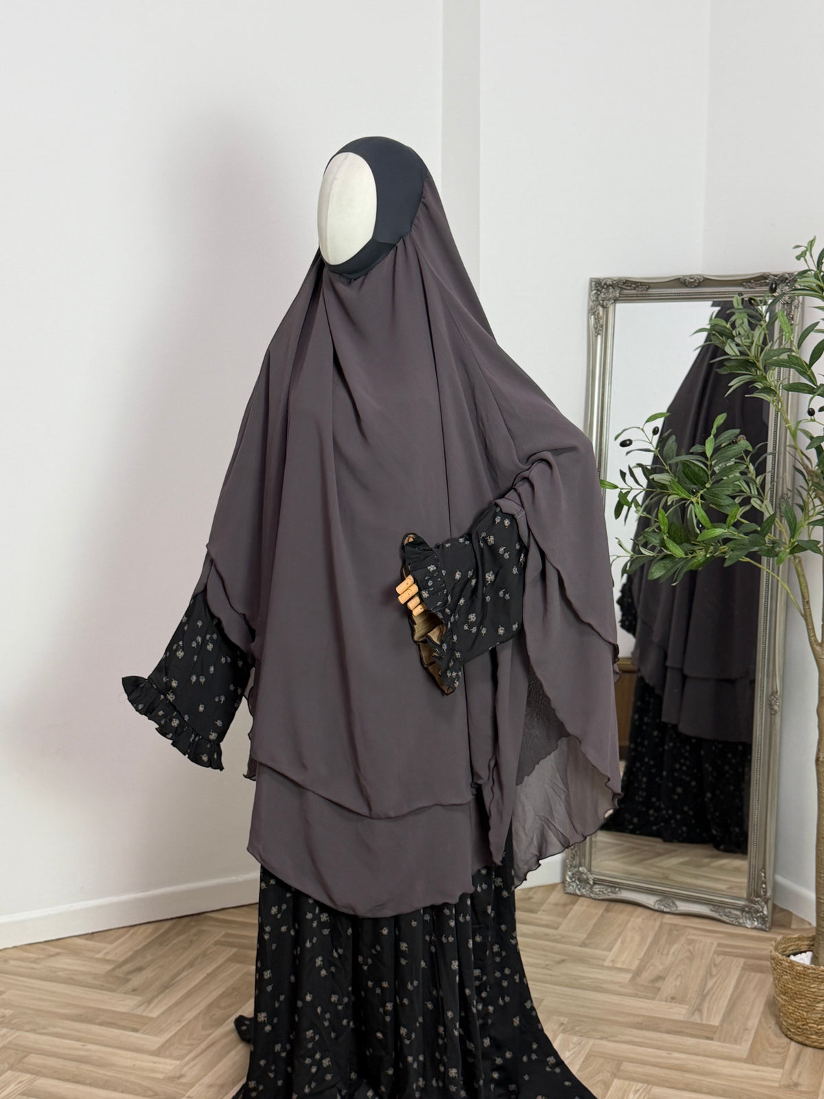 Zweilagiger Chiffon-Khimar – Midi
