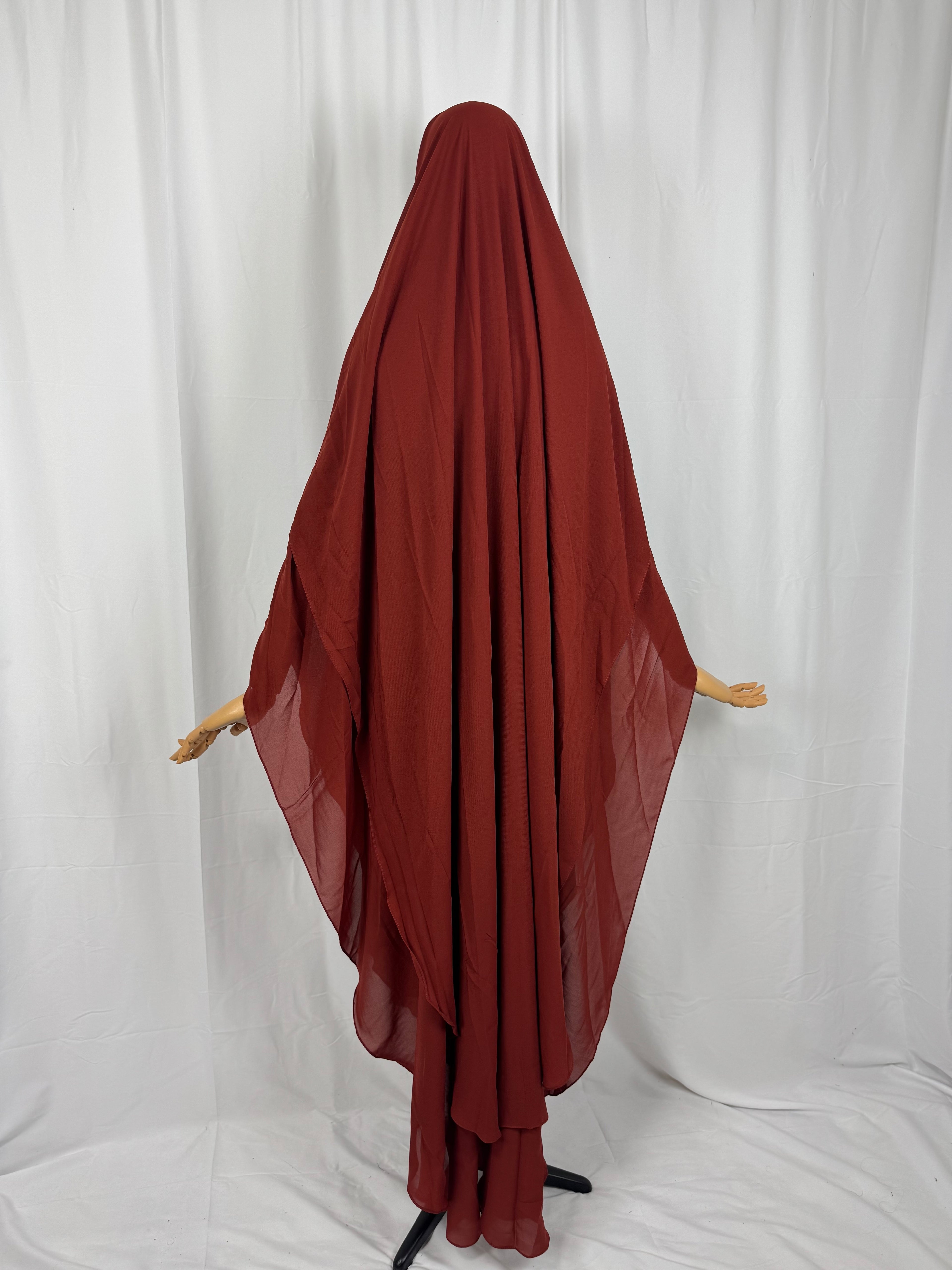 Zweilagiger Khimar aus Chiffon