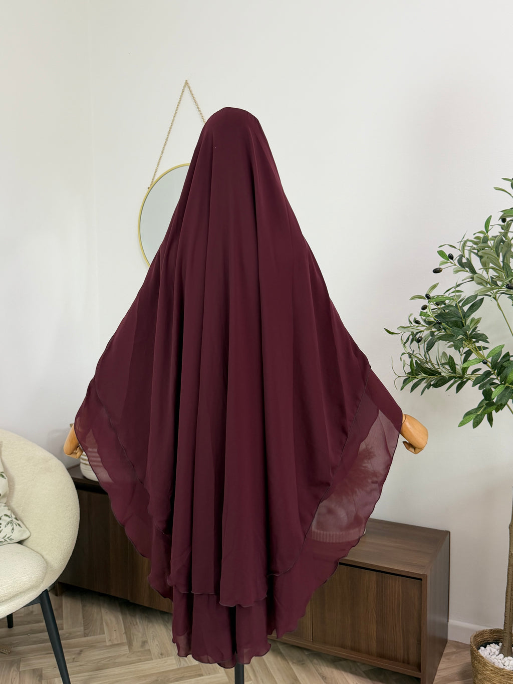 Zweilagiger Chiffon-Khimar – Midi