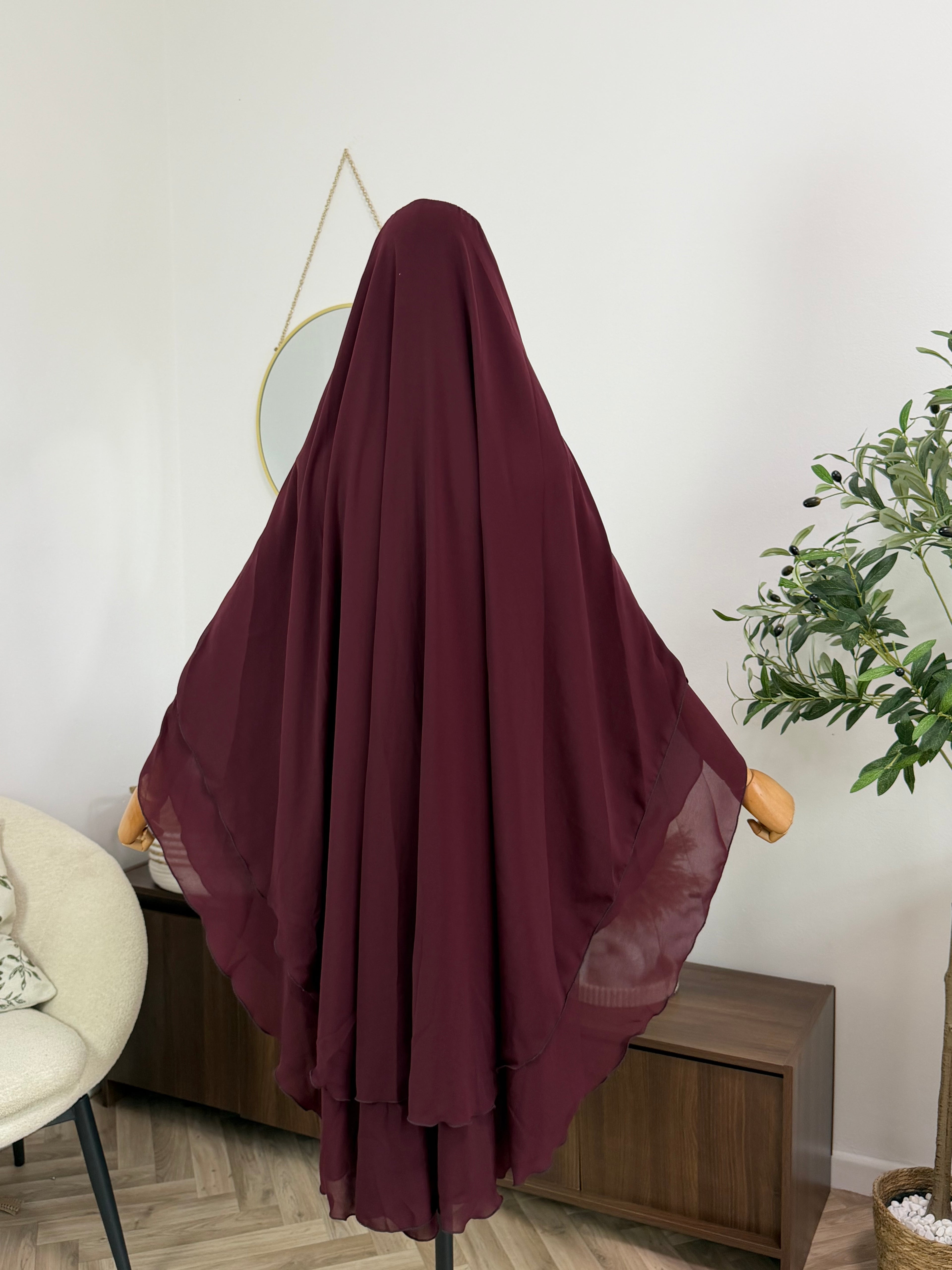 Zweilagiger Chiffon-Khimar – Midi