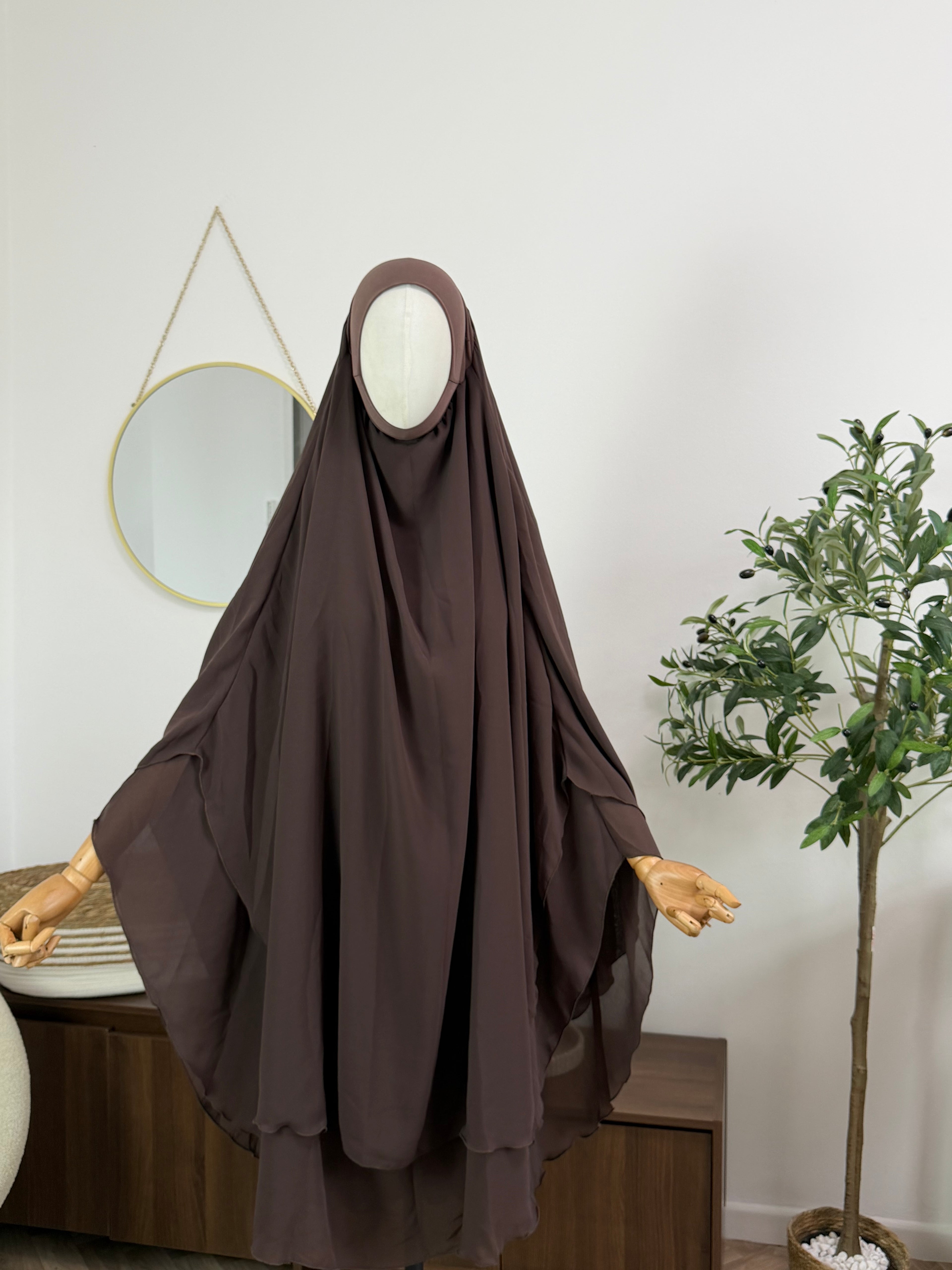Zweilagiger Chiffon-Khimar – Midi