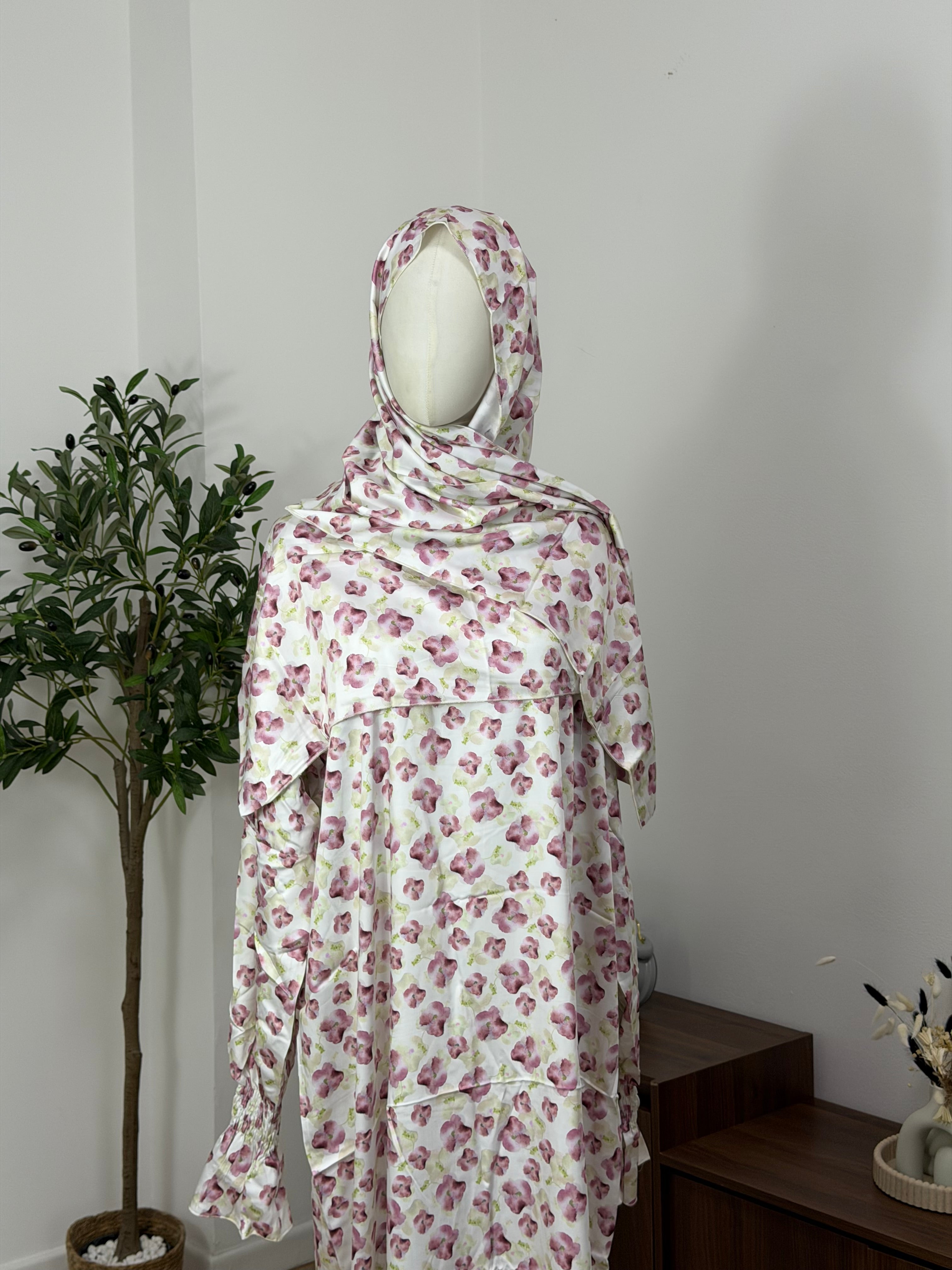Elegantes Hauskleid mit floralem Muster
