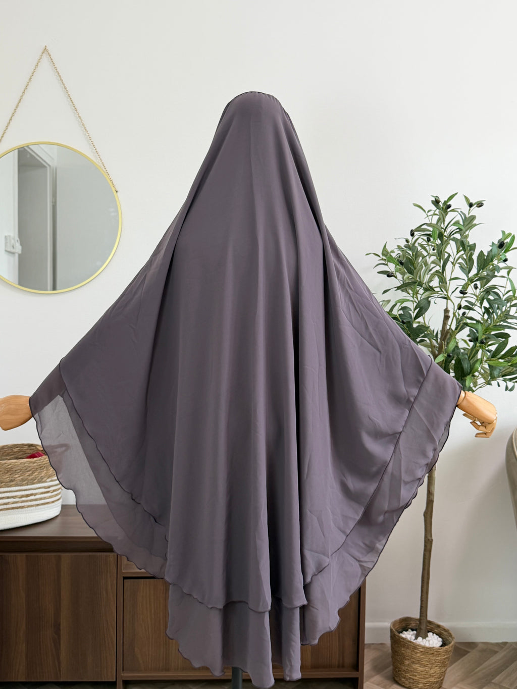 Zweilagiger Chiffon-Khimar – Midi