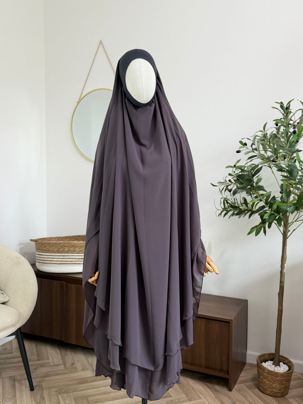 Zweilagiger Chiffon-Khimar – Maxi