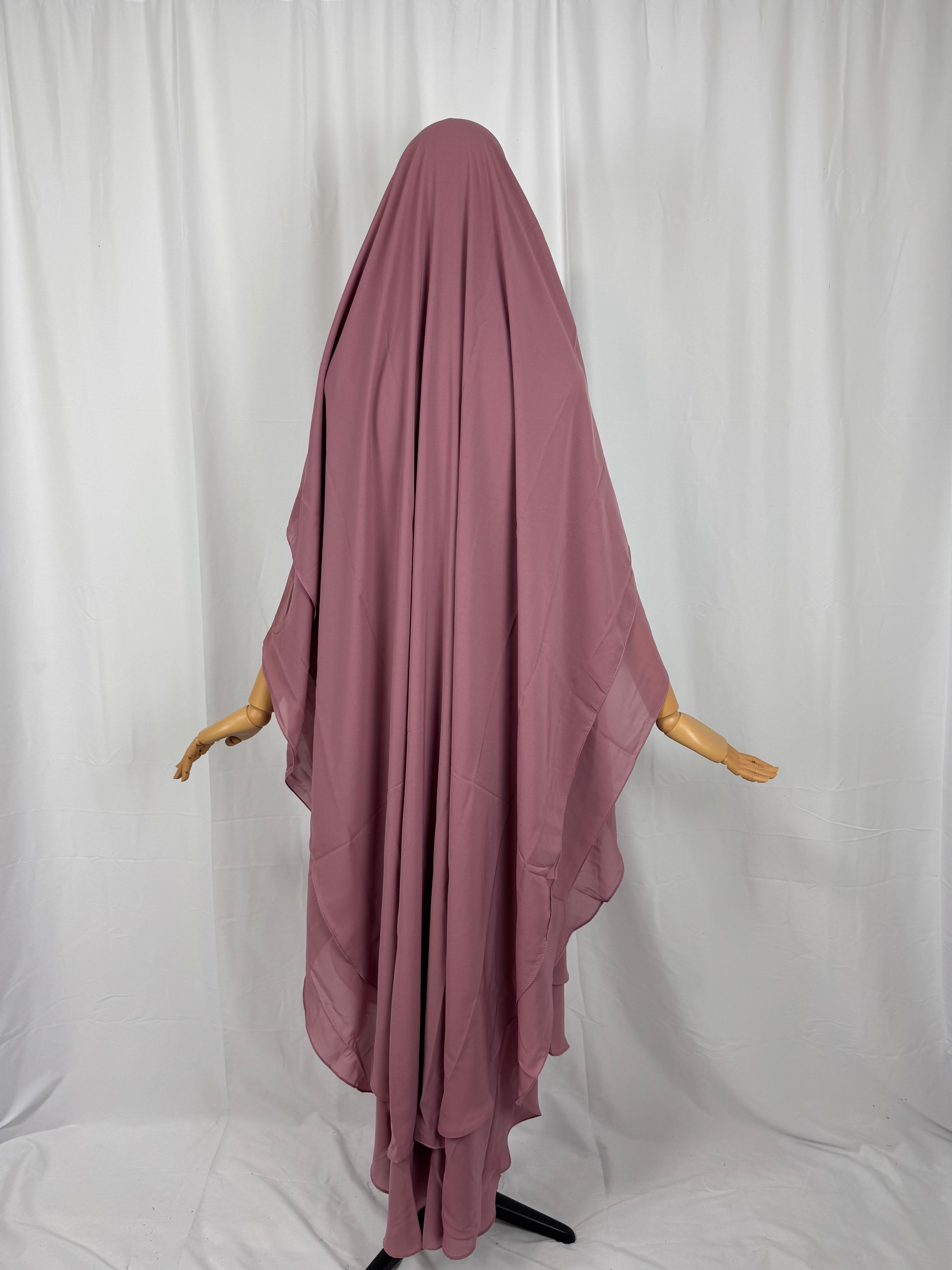 Zweilagiger Khimar aus Chiffon