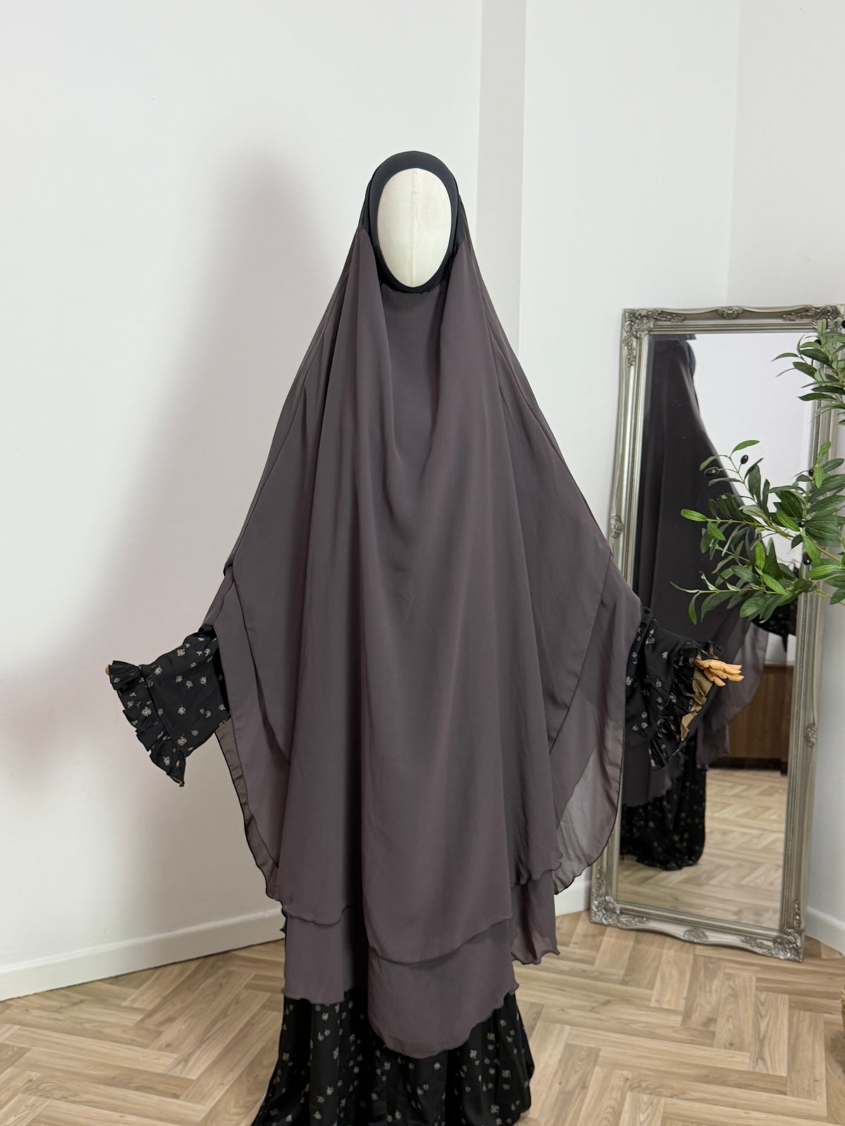 Zweilagiger Chiffon-Khimar – Maxi