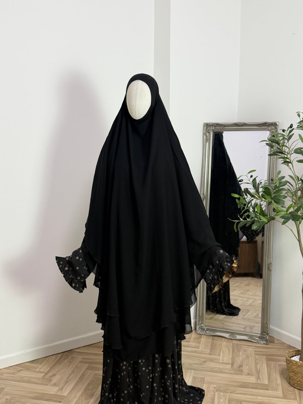 Zweilagiger Chiffon-Khimar – Maxi