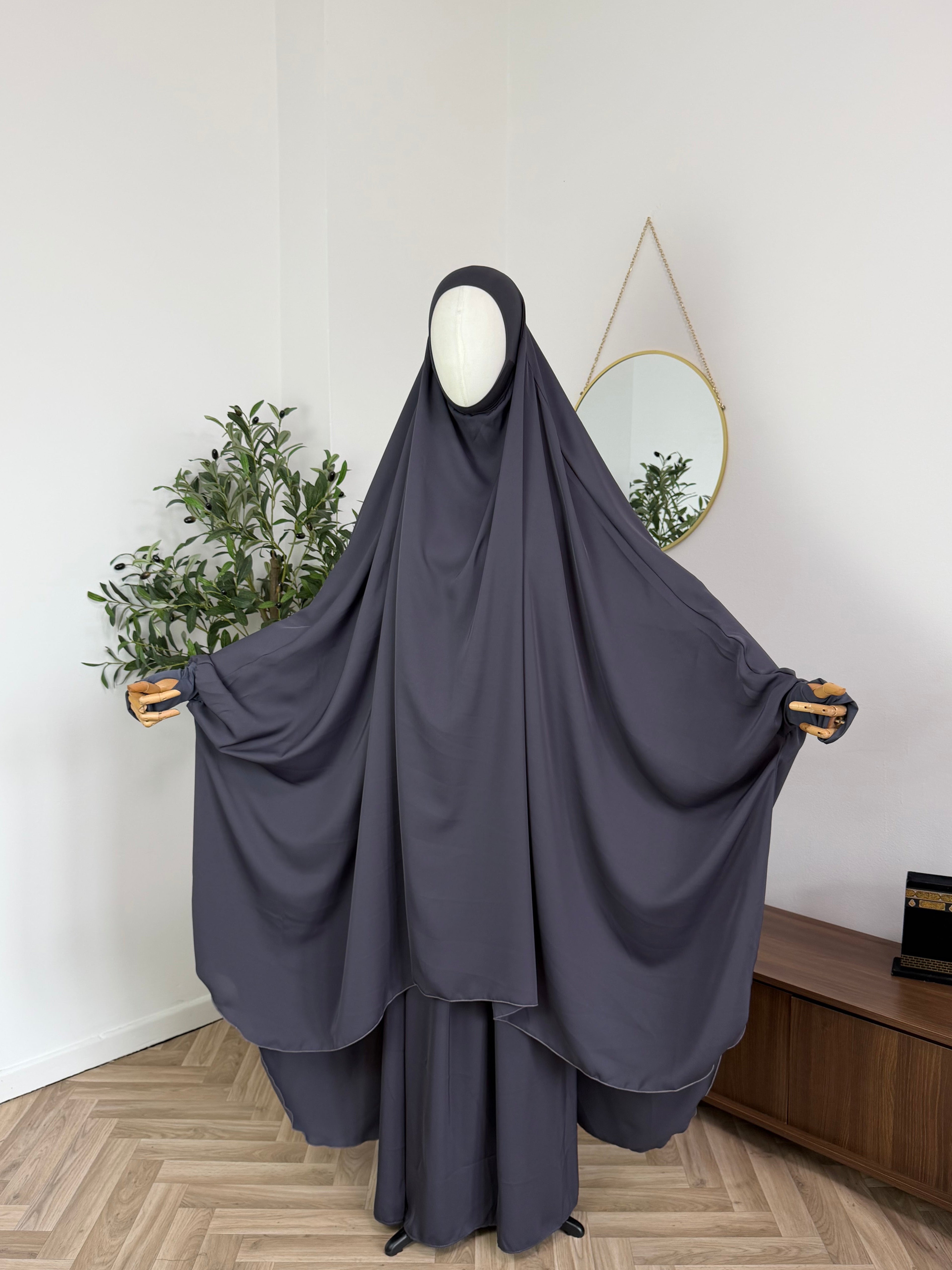 Jilbab 2-teilig aus Abaya Seide