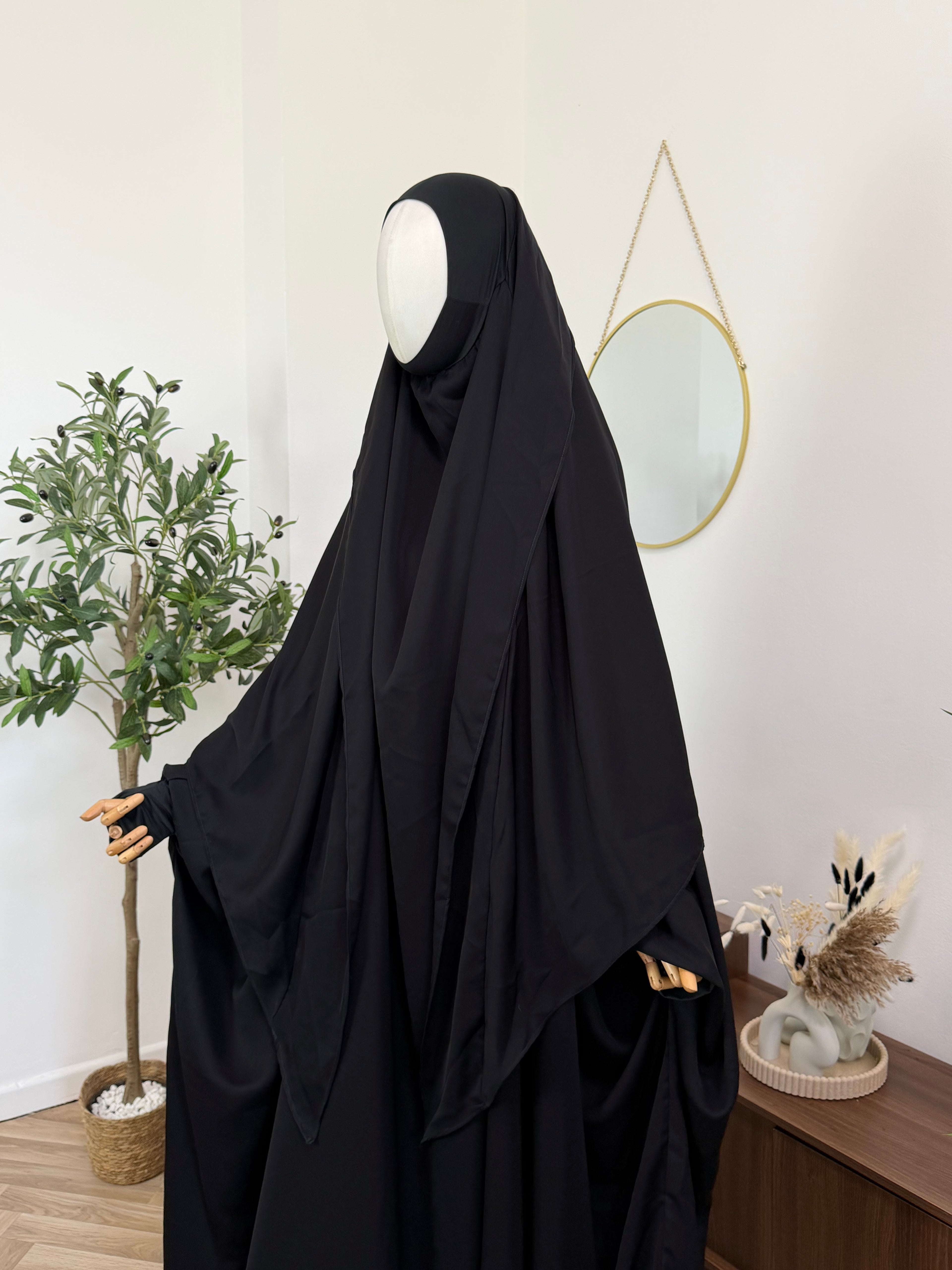Al Haya – Jilbab mit angenähtem Kopftuch