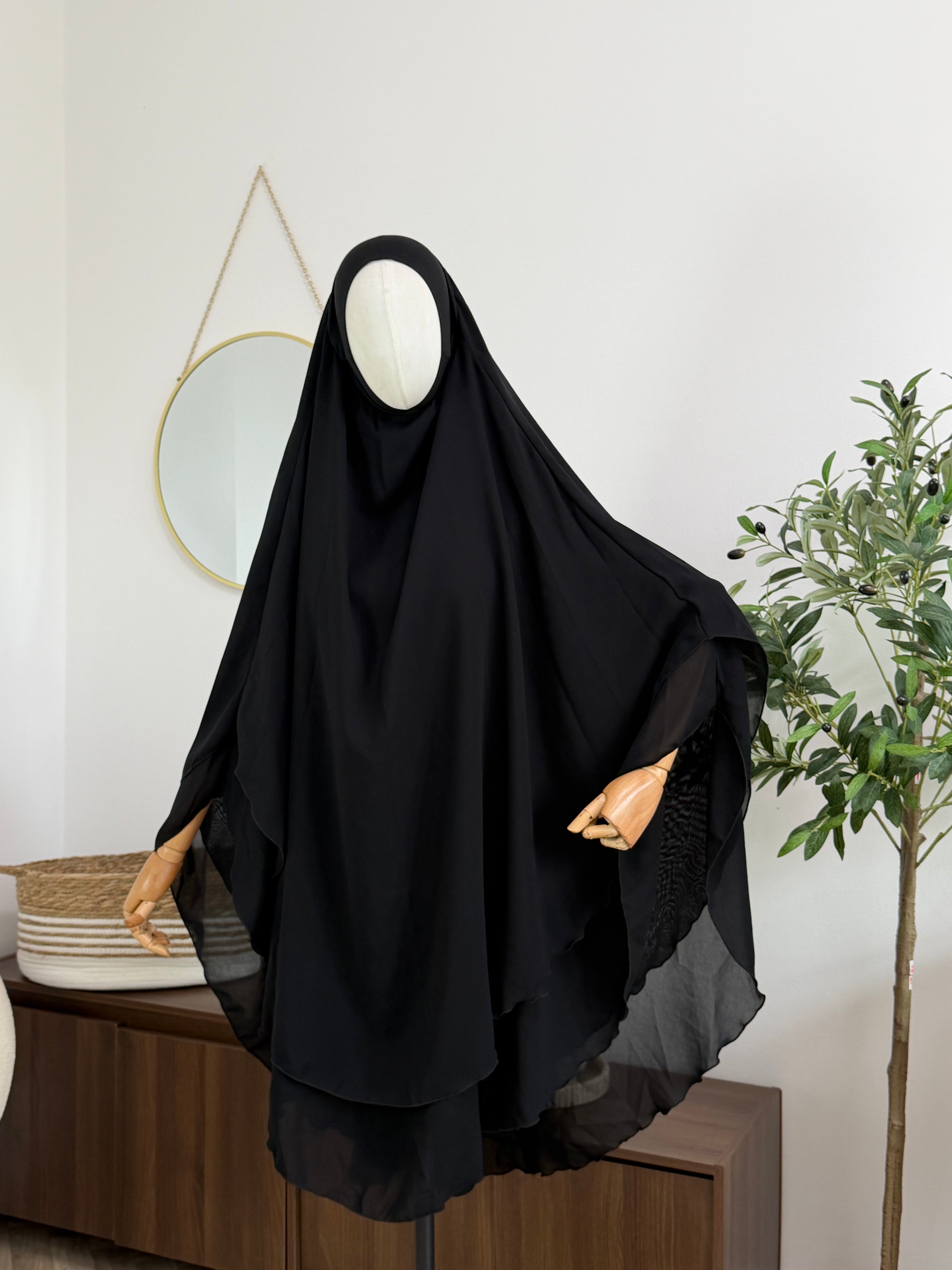 Zweilagiger Chiffon-Khimar – Midi