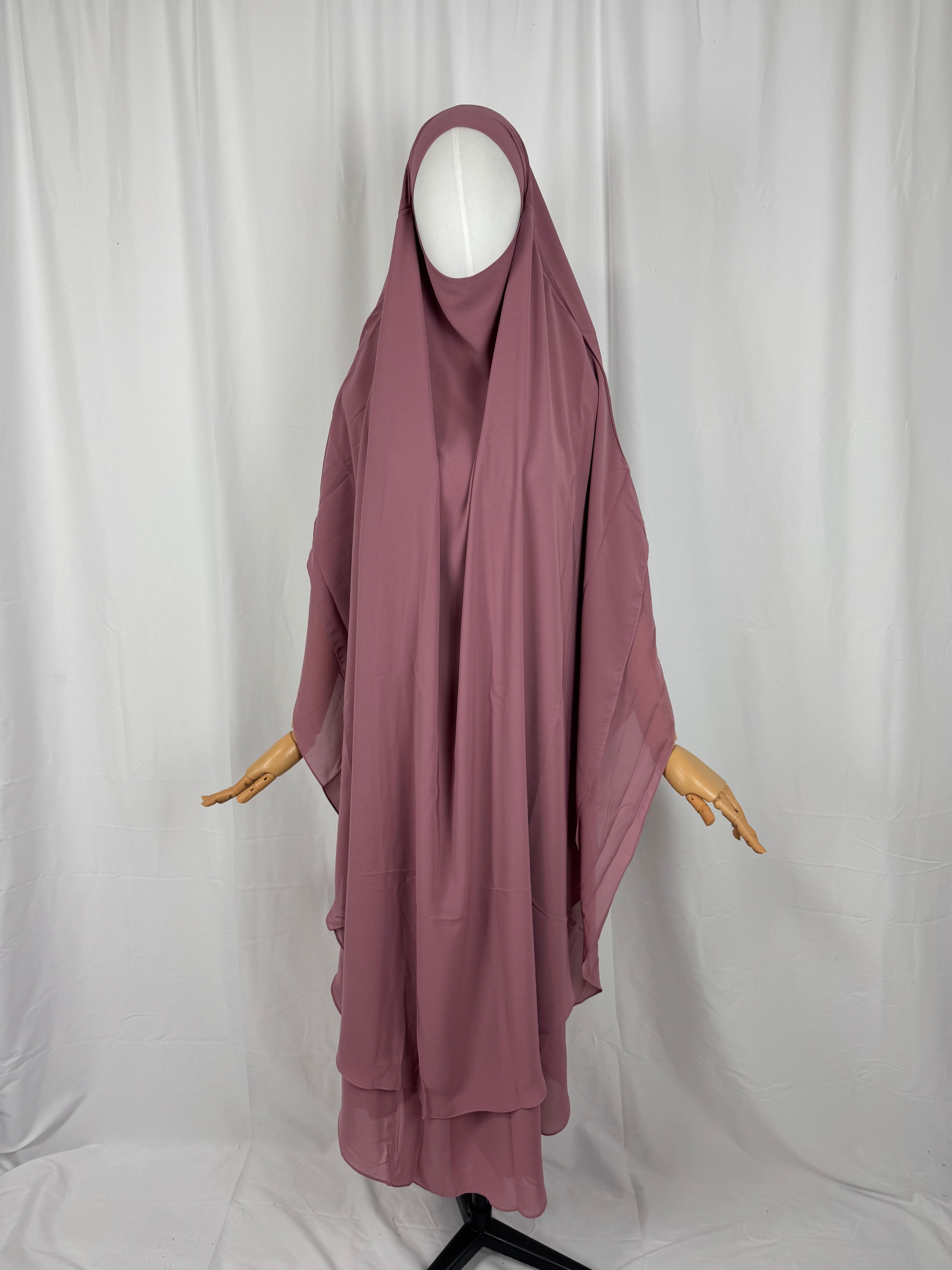 Zweilagiger Khimar aus Chiffon