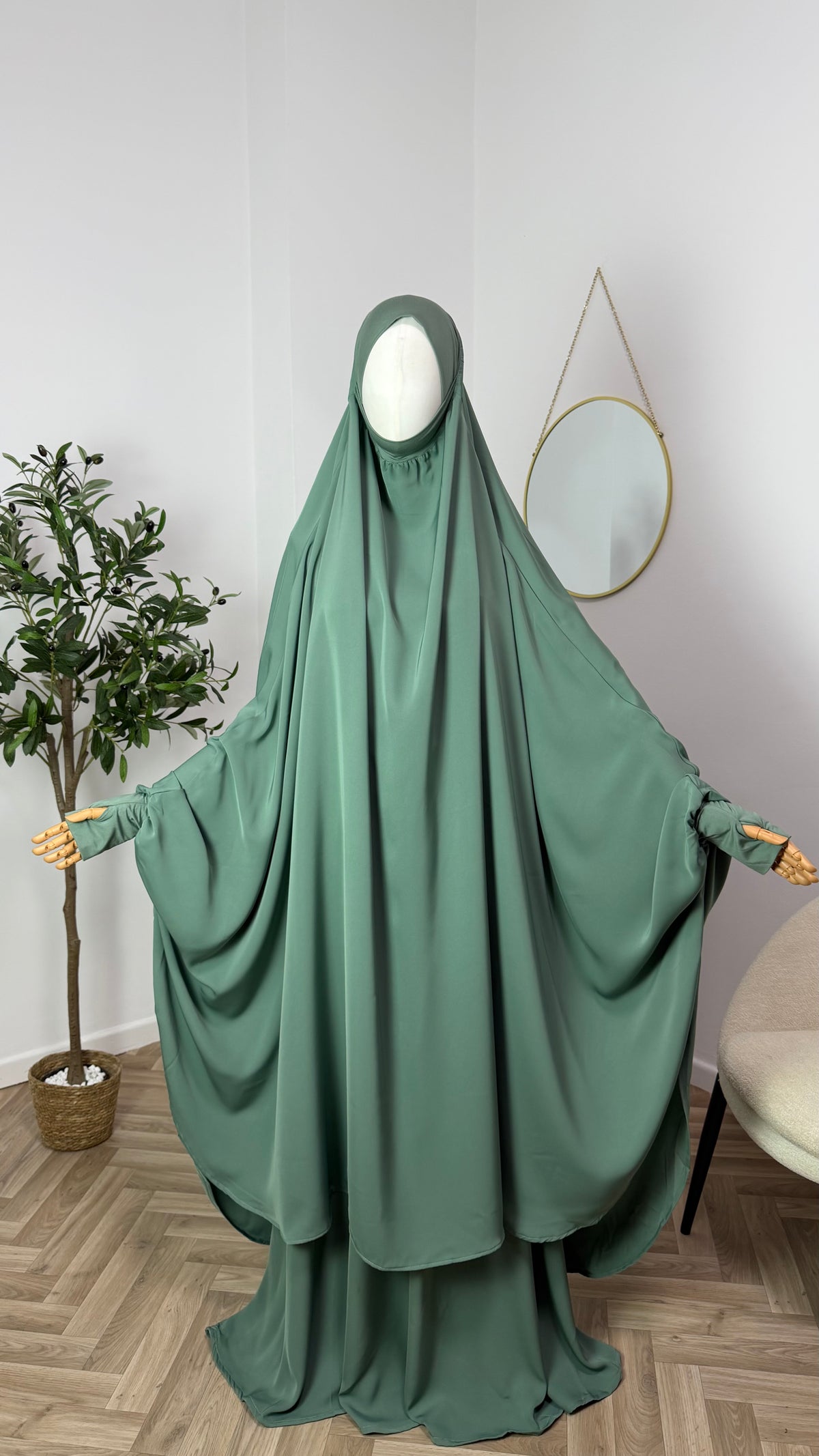 Jilbab 2-teilig aus Abaya Seide
