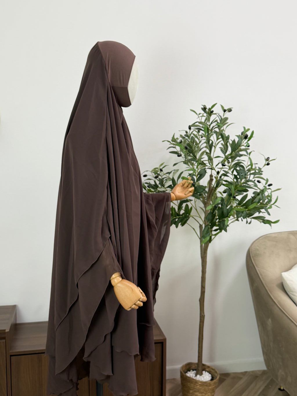 Zweilagiger Chiffon-Khimar – Midi