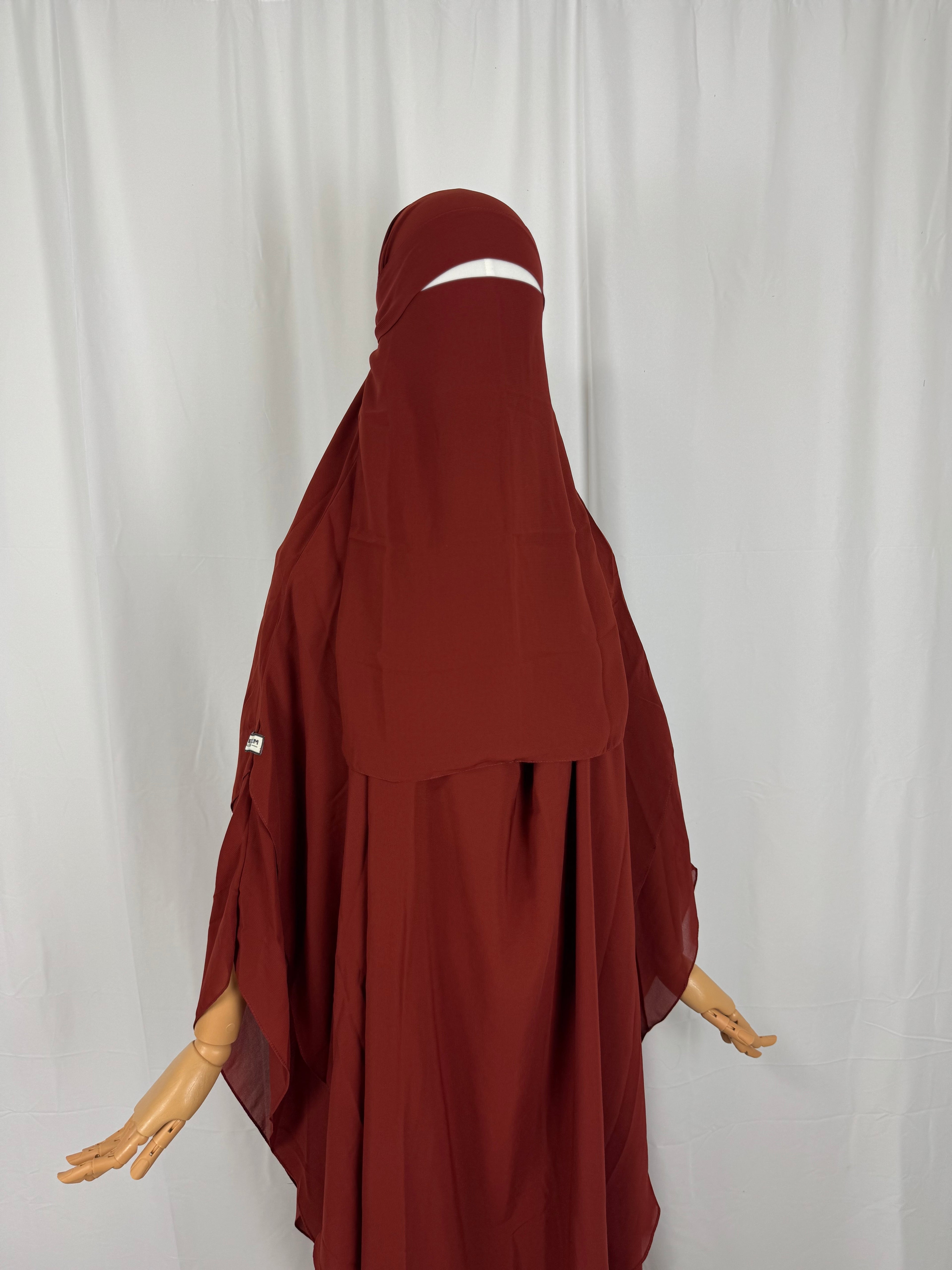 Zweilagiger Khimar aus Chiffon