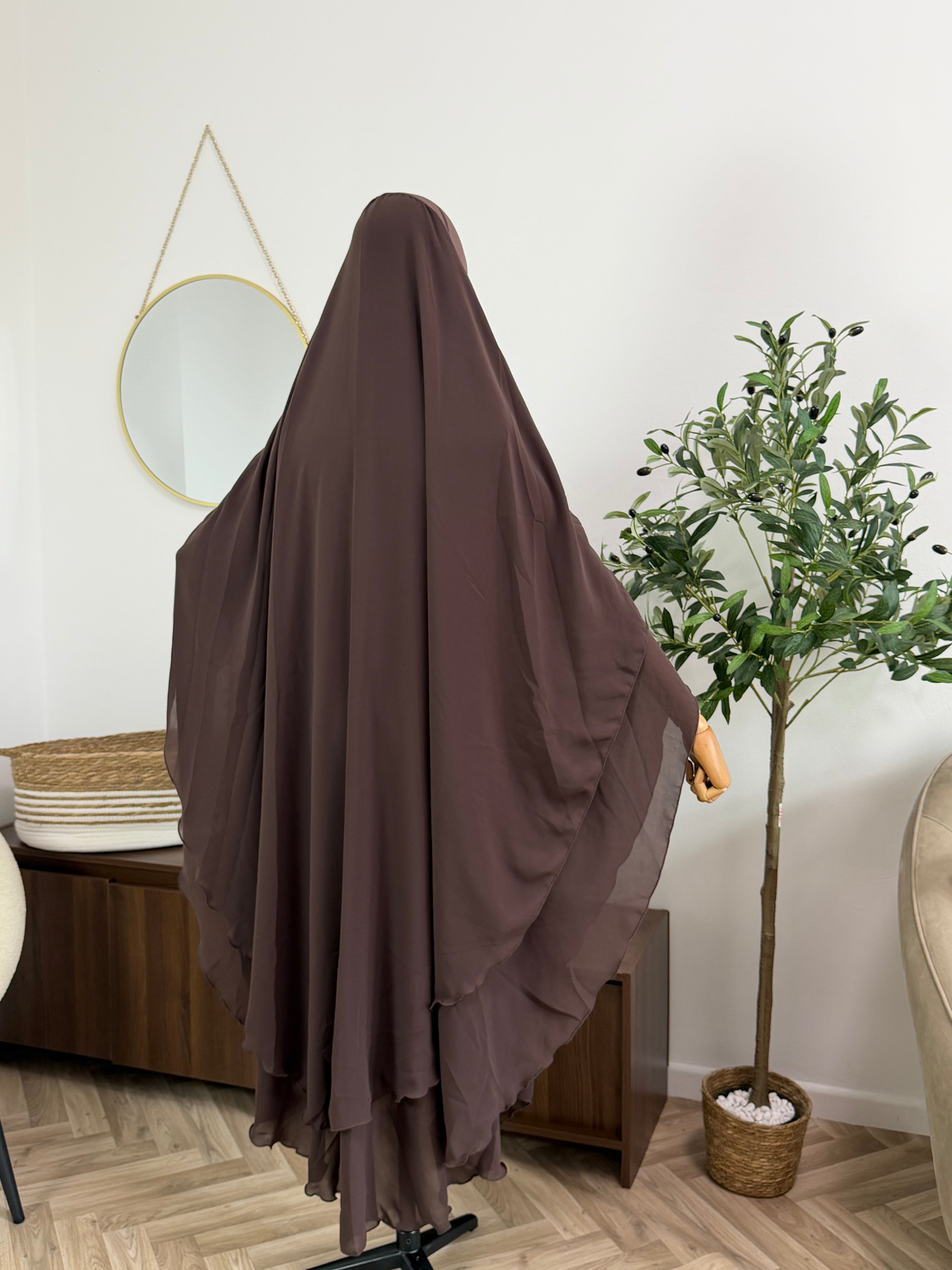 Zweilagiger Chiffon-Khimar – Maxi