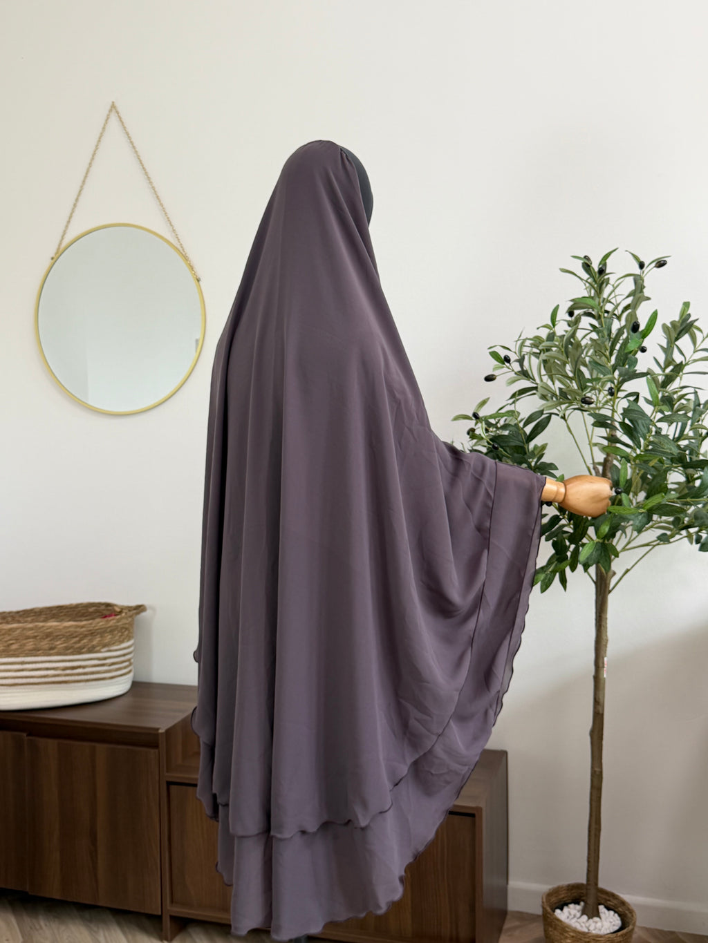 Zweilagiger Chiffon-Khimar – Midi