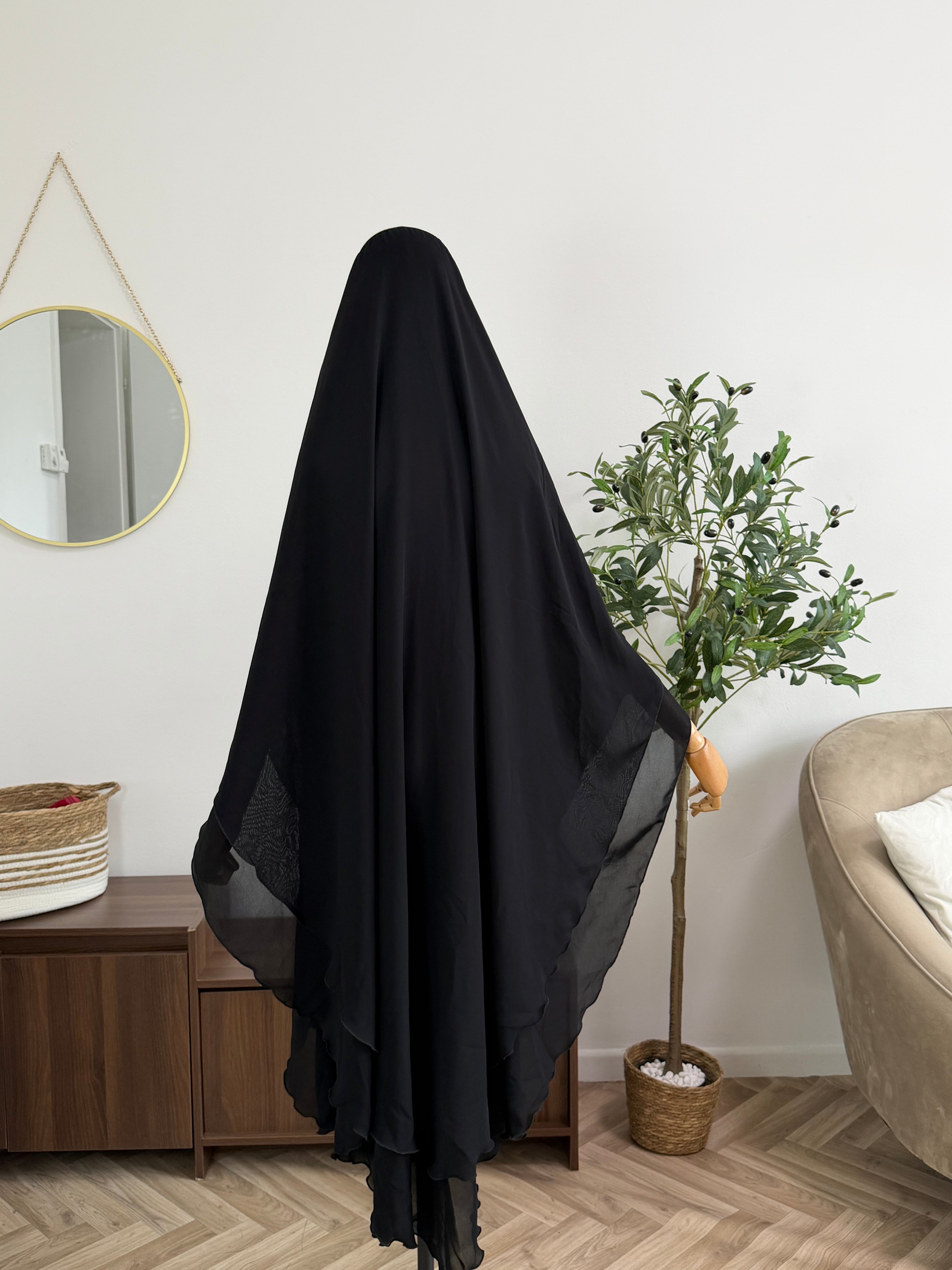Zweilagiger Chiffon-Khimar – Maxi