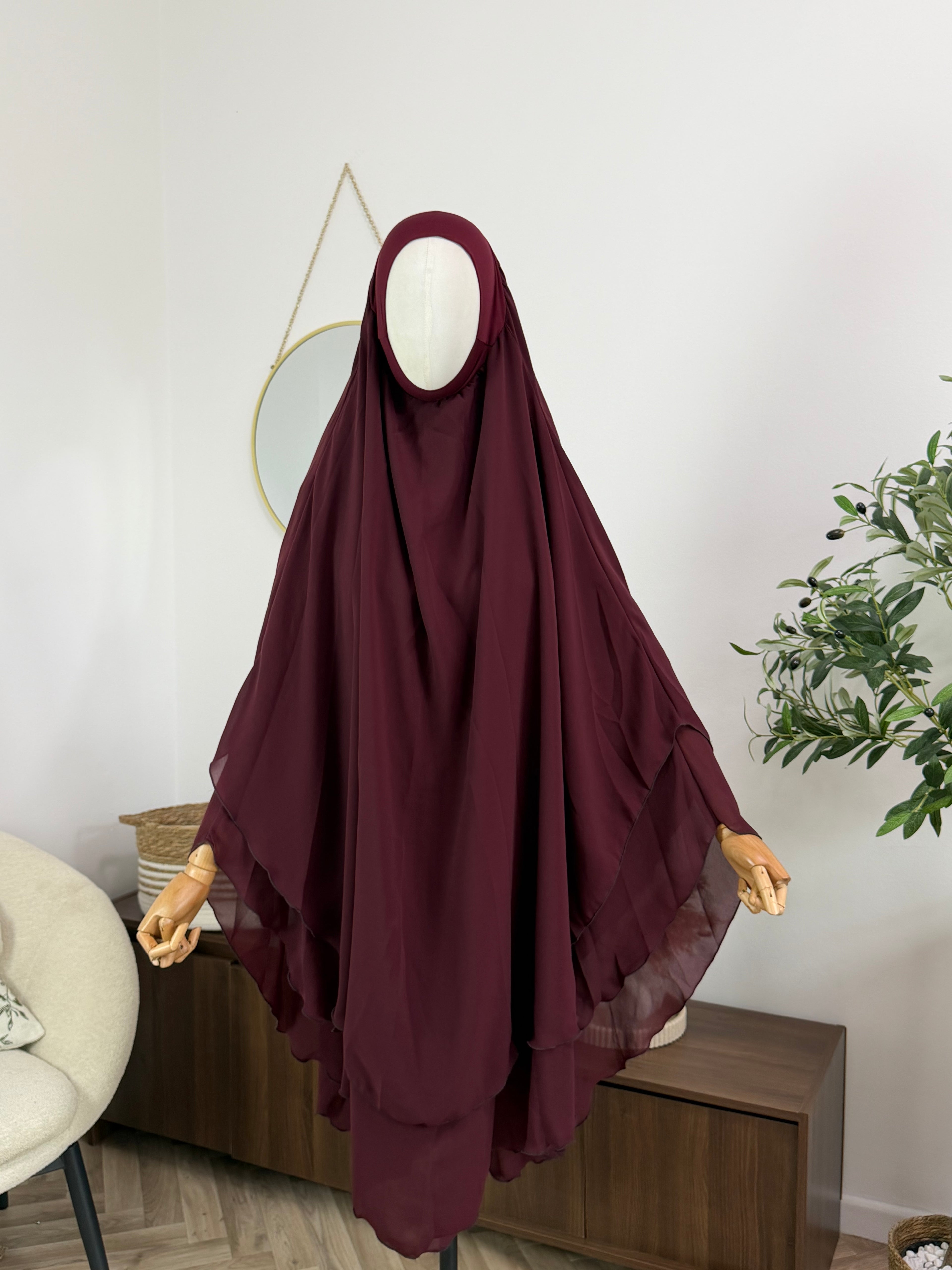 Zweilagiger Chiffon-Khimar – Midi