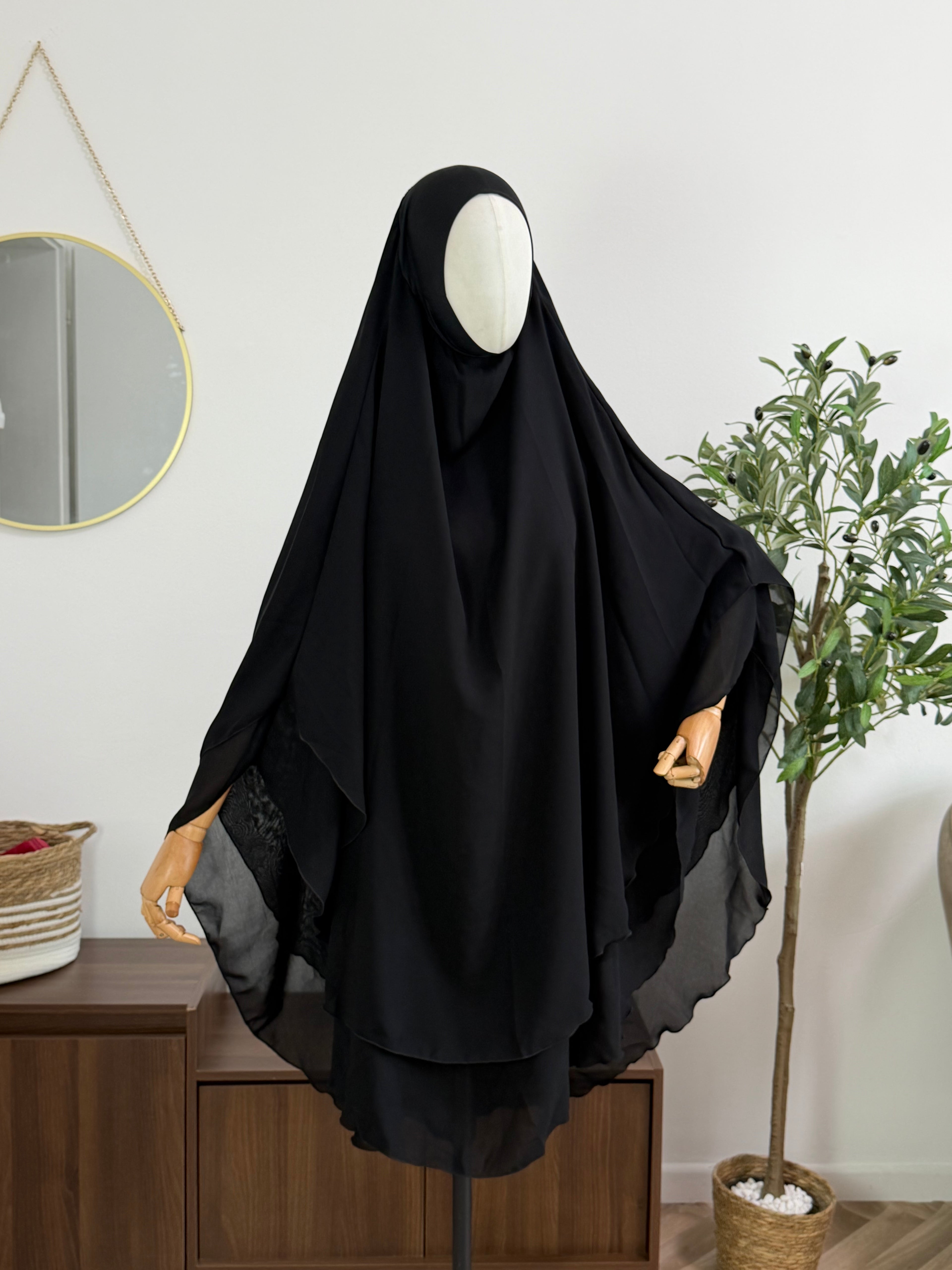 Zweilagiger Chiffon-Khimar – Midi
