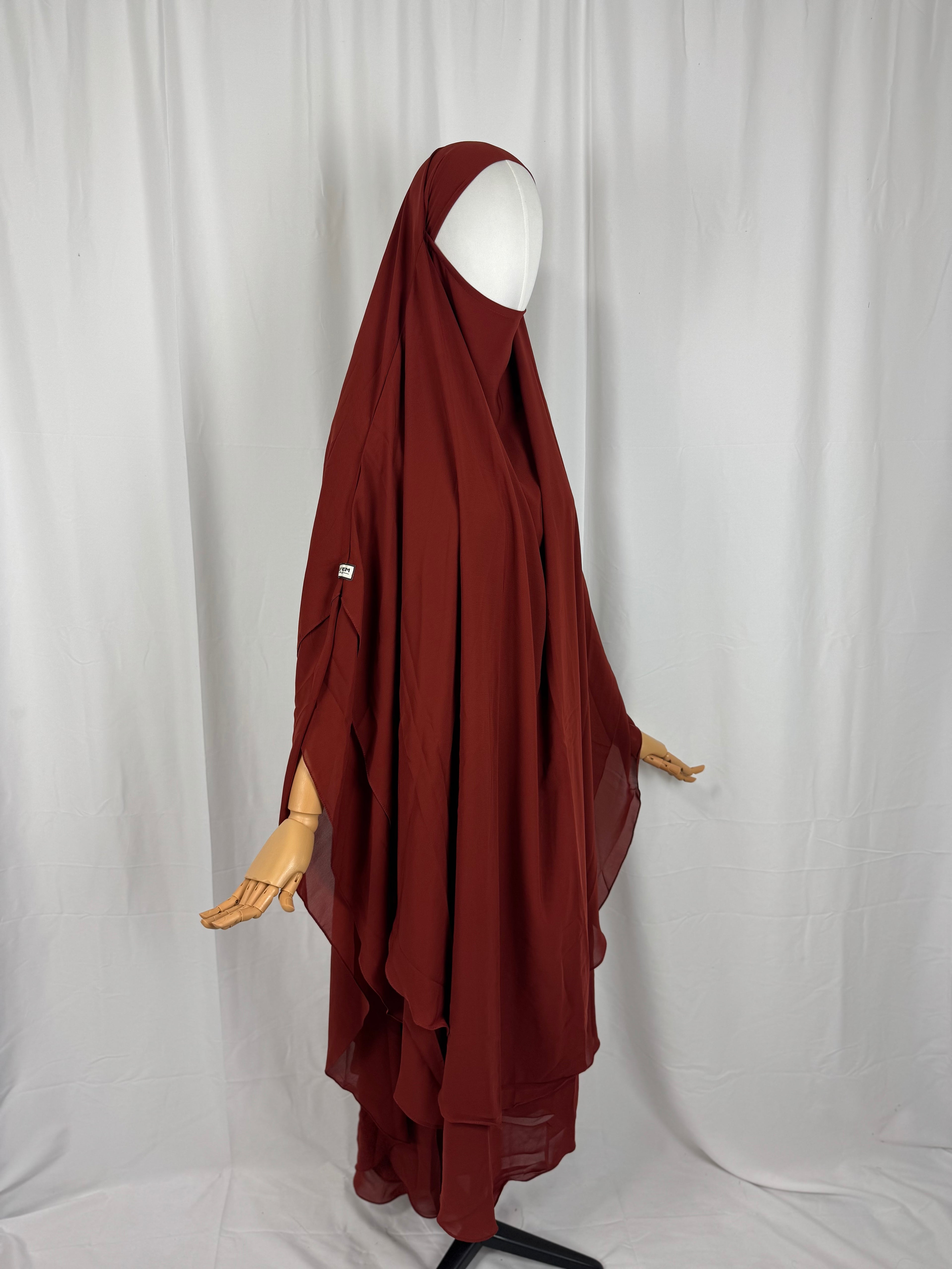Zweilagiger Khimar aus Chiffon
