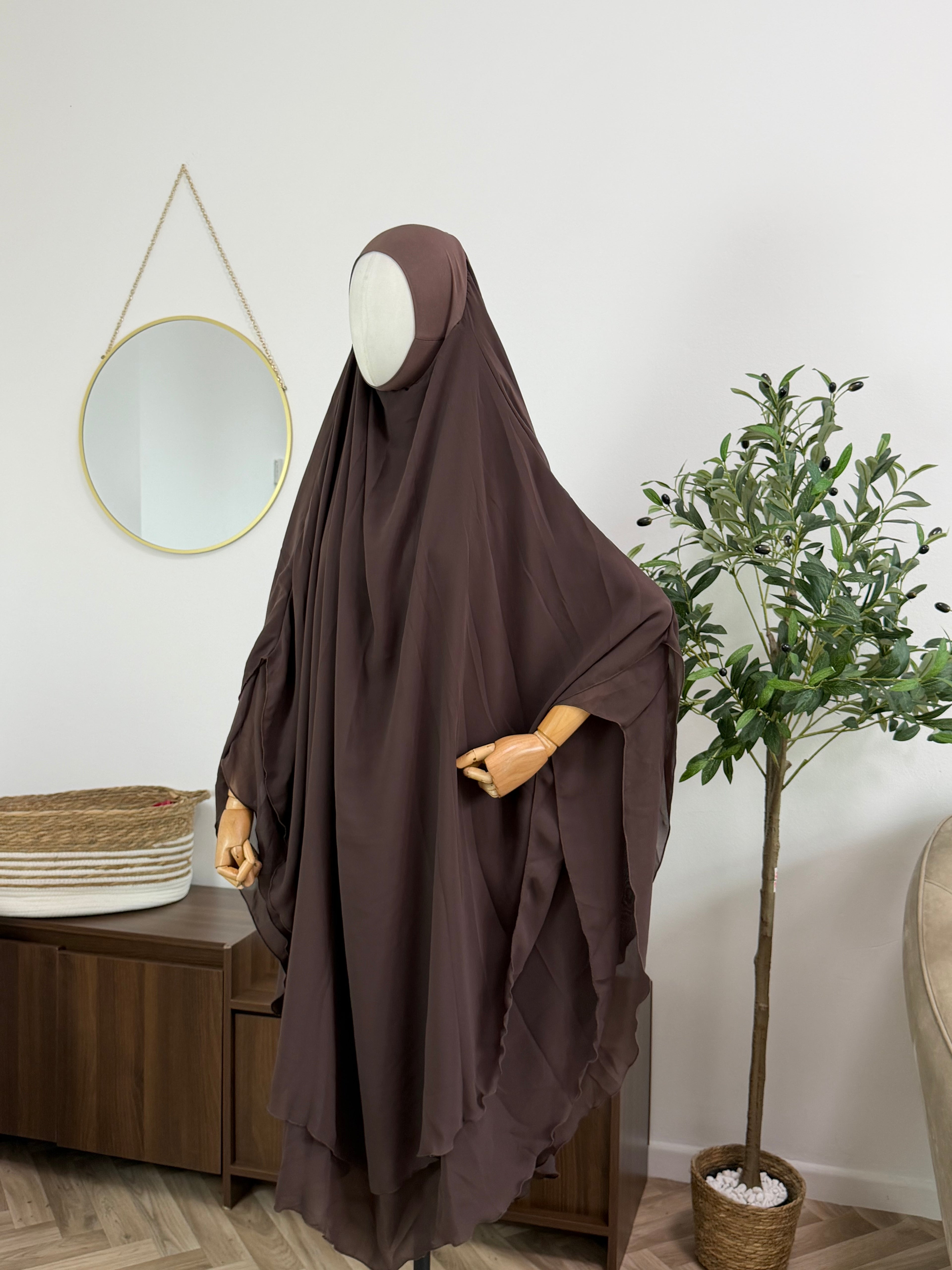 Zweilagiger Chiffon-Khimar – Maxi