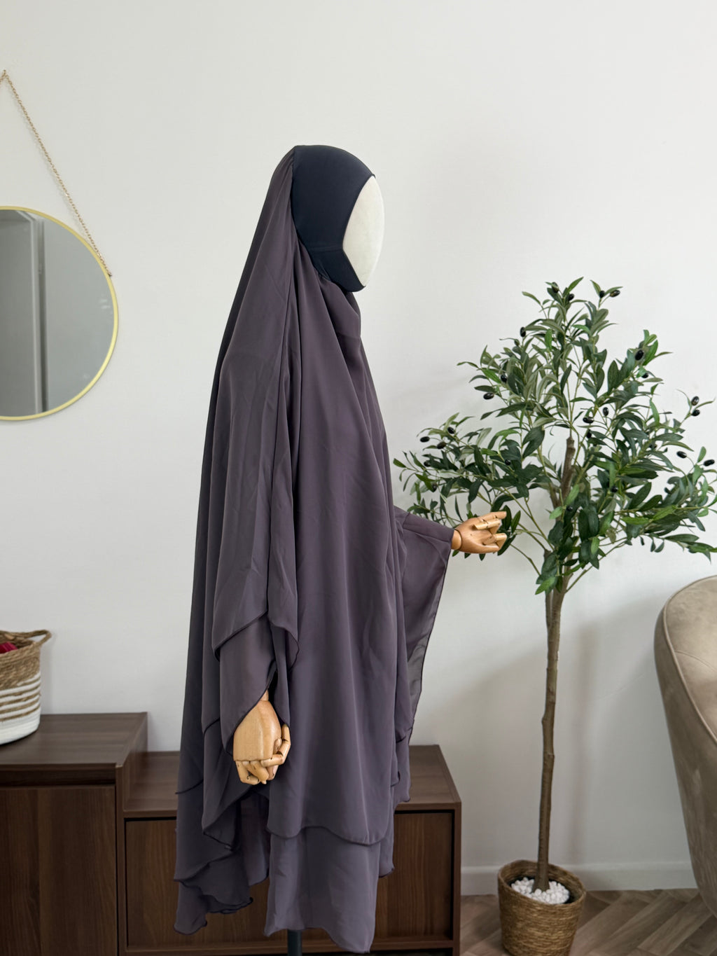 Zweilagiger Chiffon-Khimar – Midi