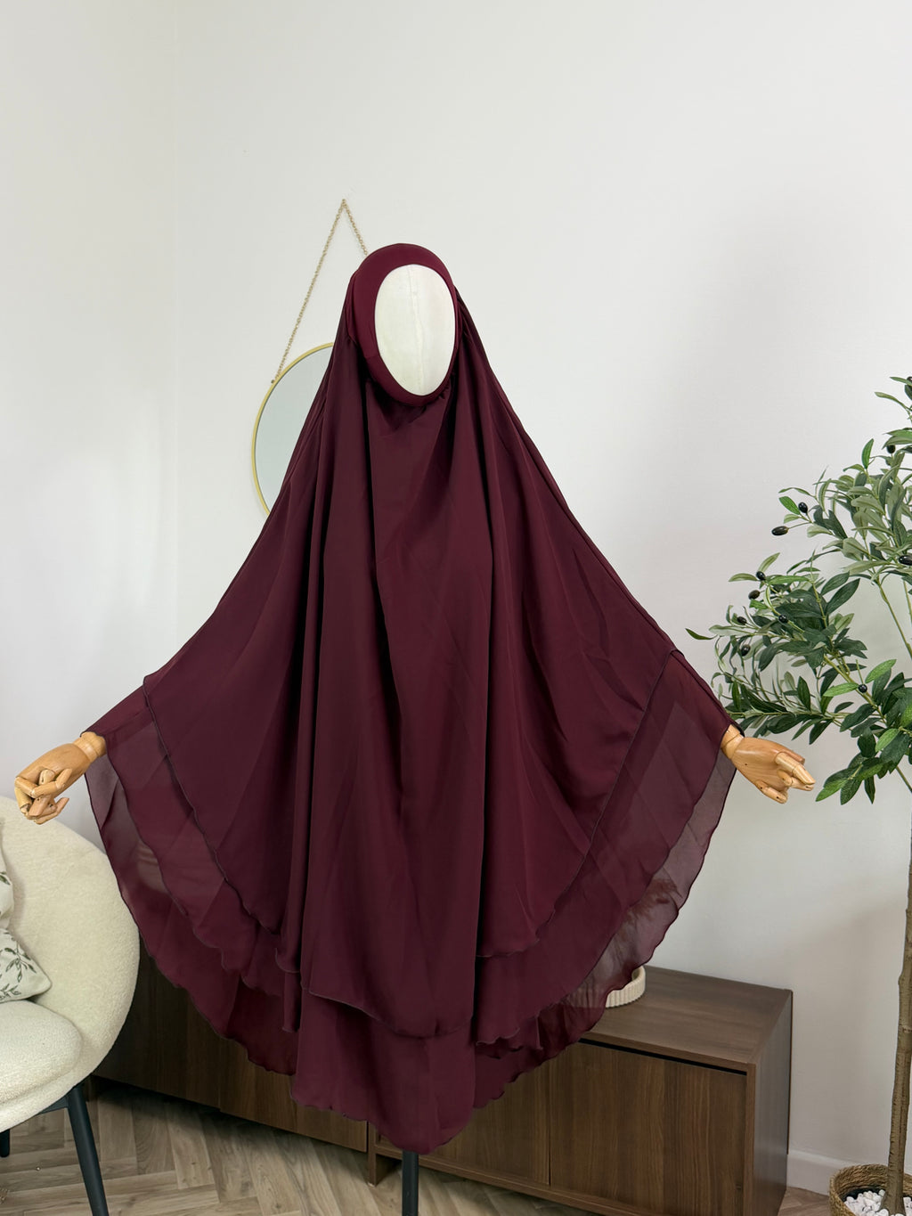 Zweilagiger Chiffon-Khimar – Midi