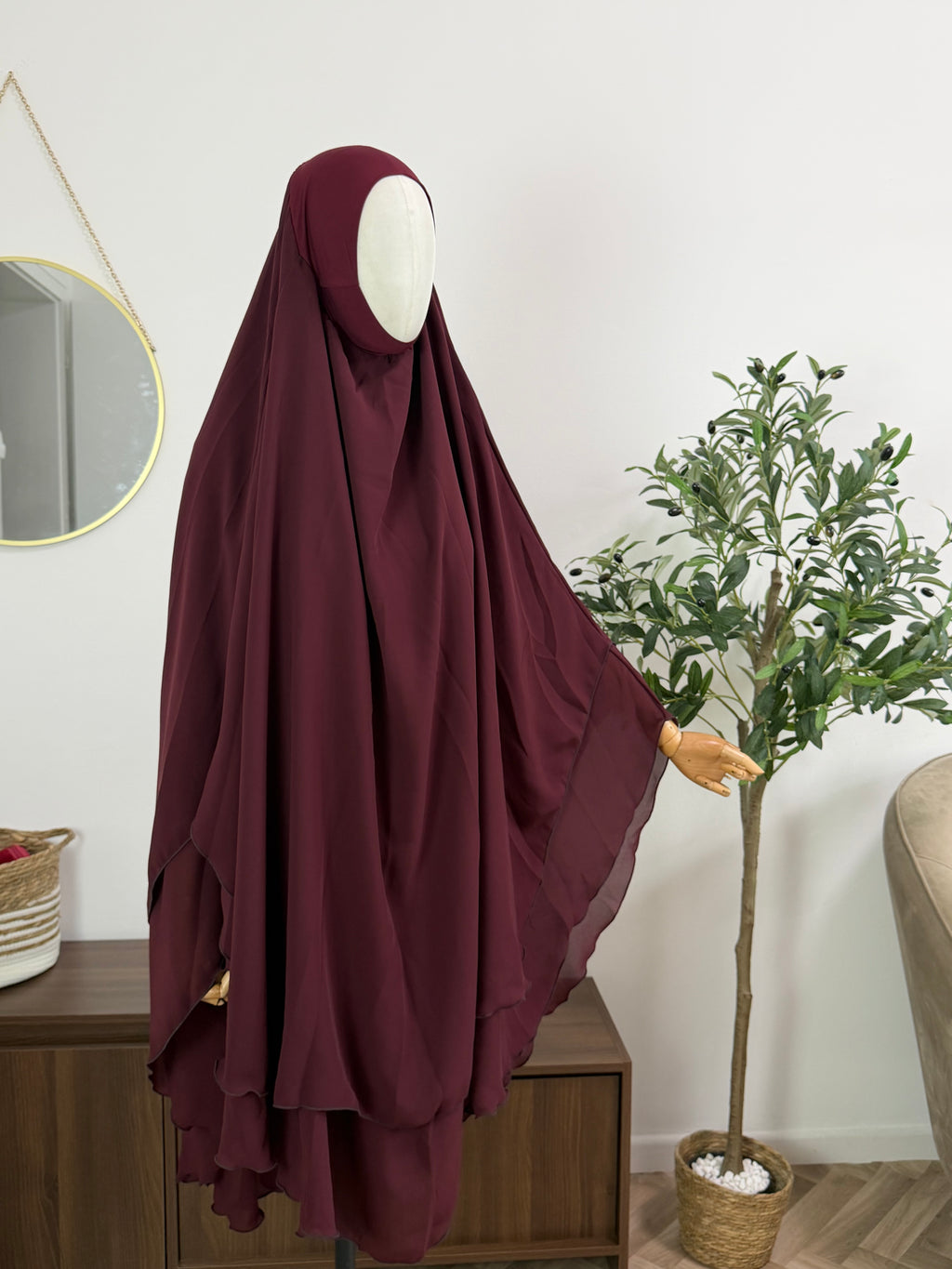 Zweilagiger Chiffon-Khimar – Midi