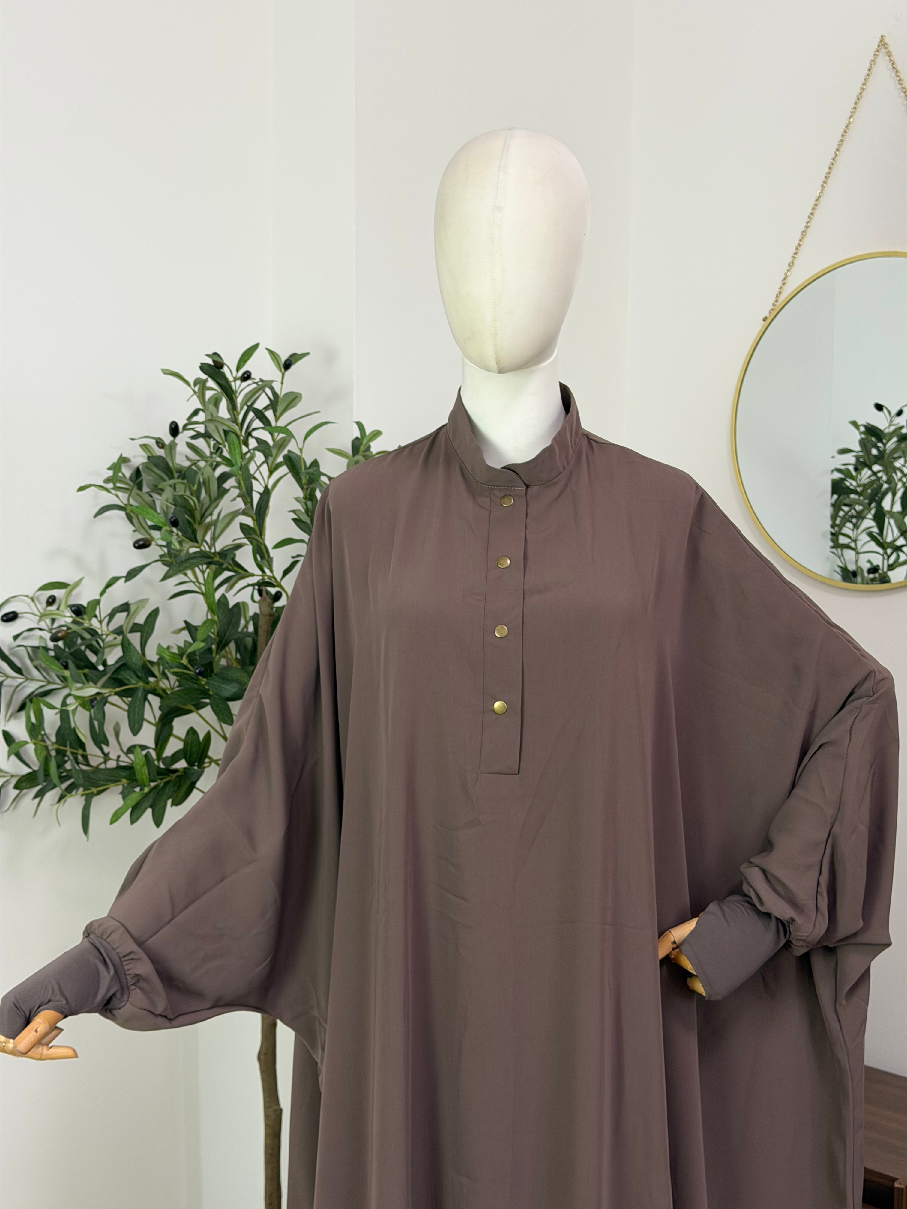 Farasha Abaya mit Daumenloch (Medina Crepe/Seide)