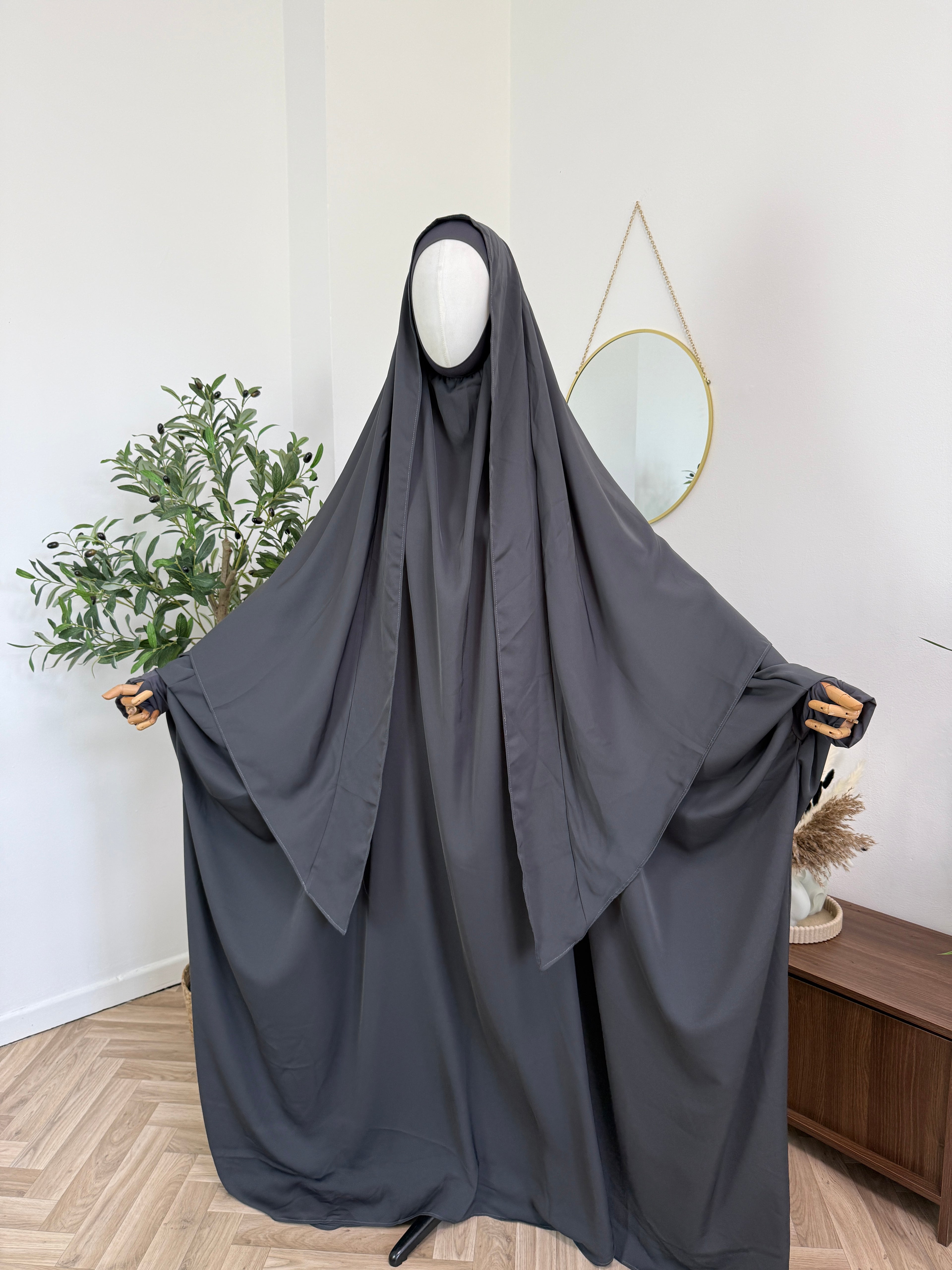 Al Haya – Jilbab mit angenähtem Kopftuch