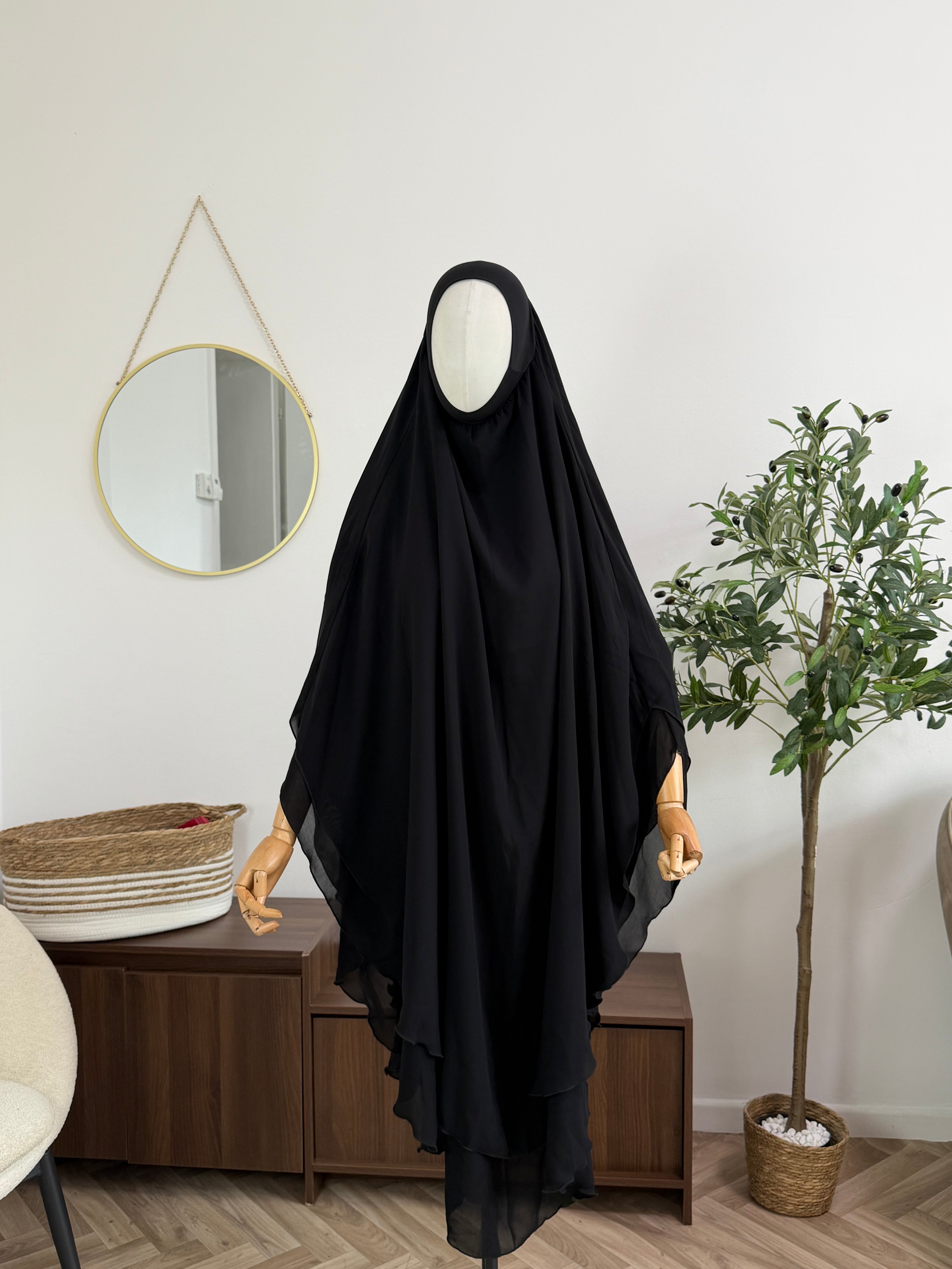 Zweilagiger Chiffon-Khimar – Maxi