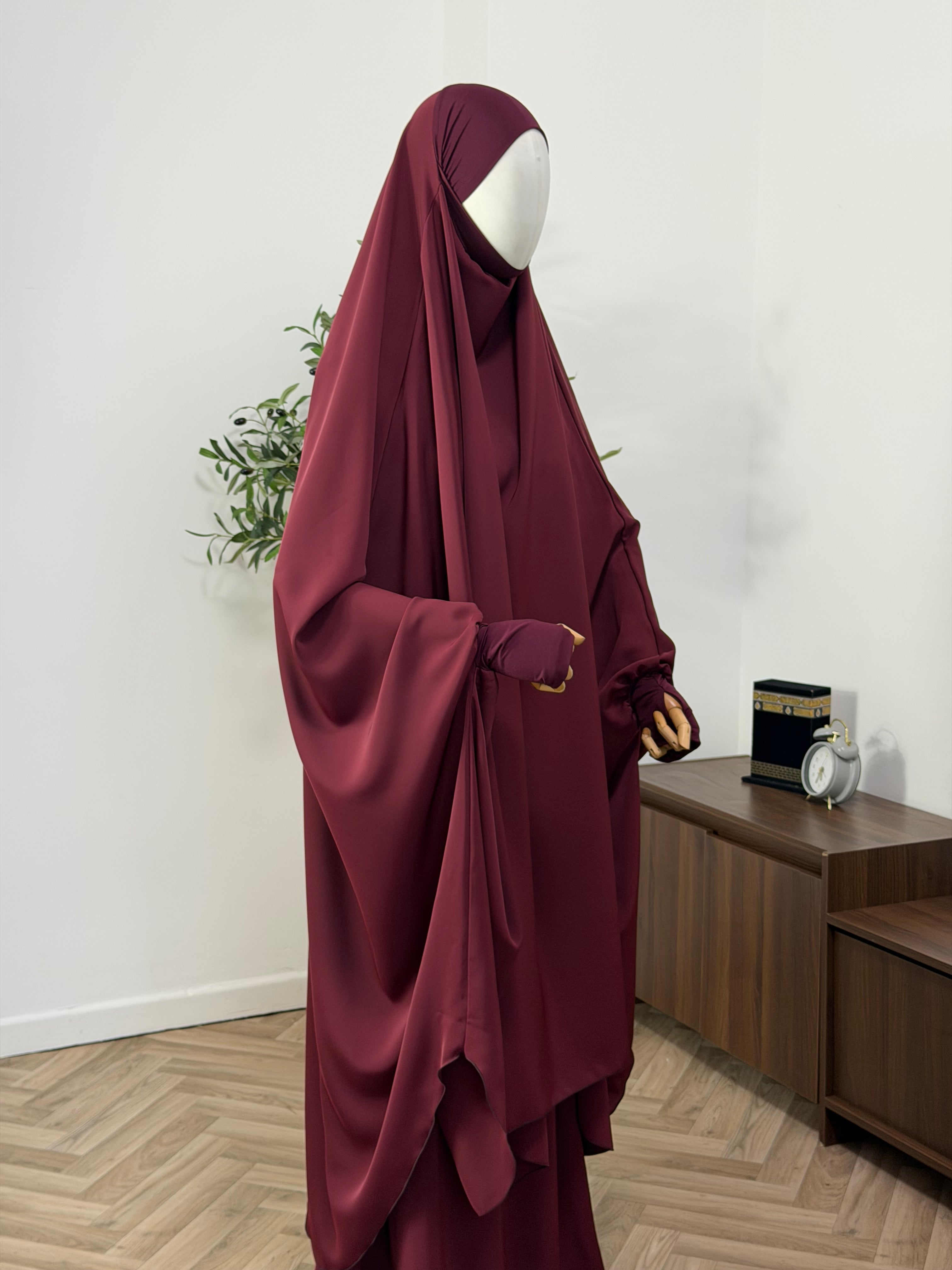 Jilbab 2-teilig aus Abaya Seide