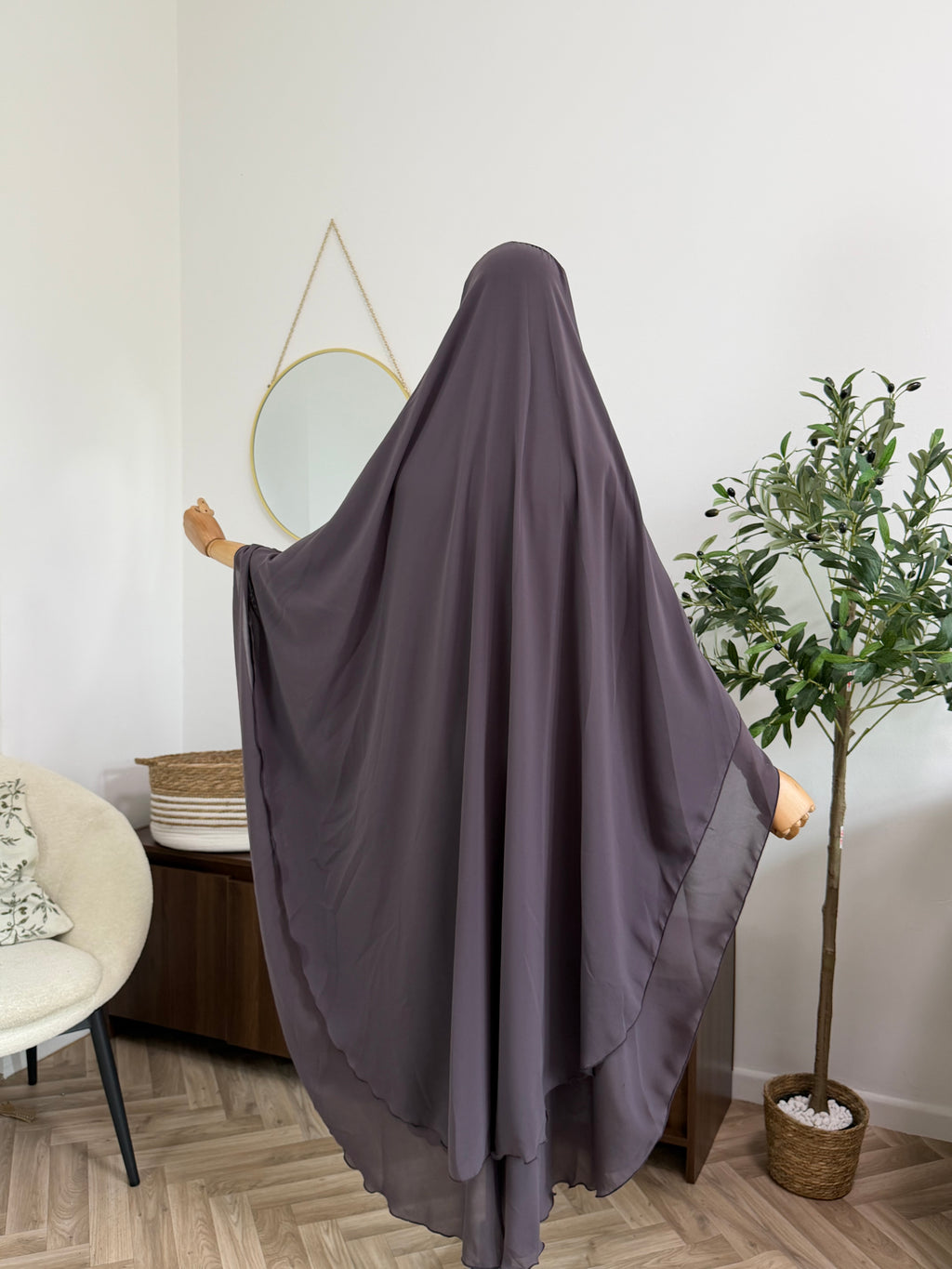 Zweilagiger Chiffon-Khimar – Maxi