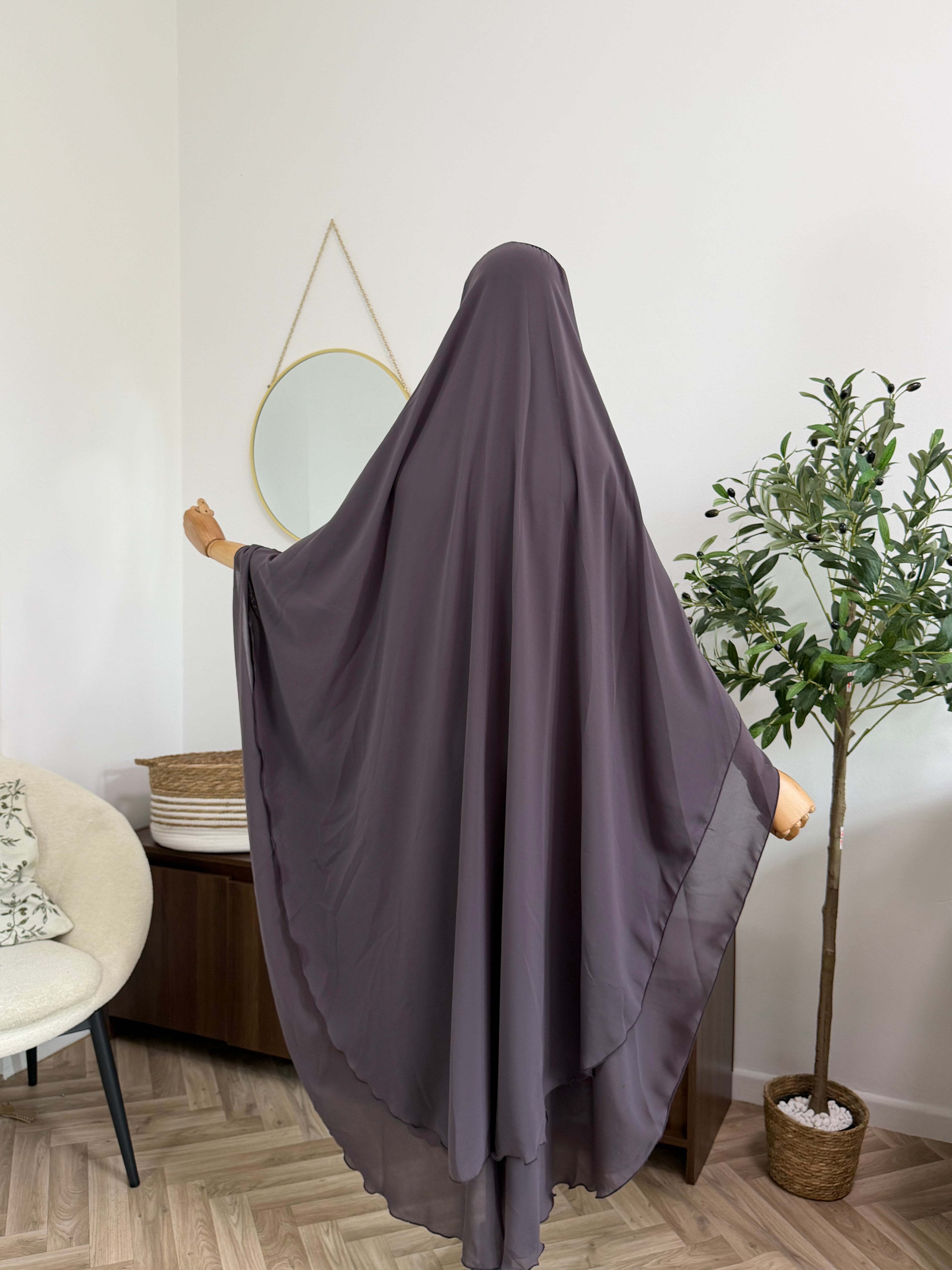 Zweilagiger Chiffon-Khimar – Maxi