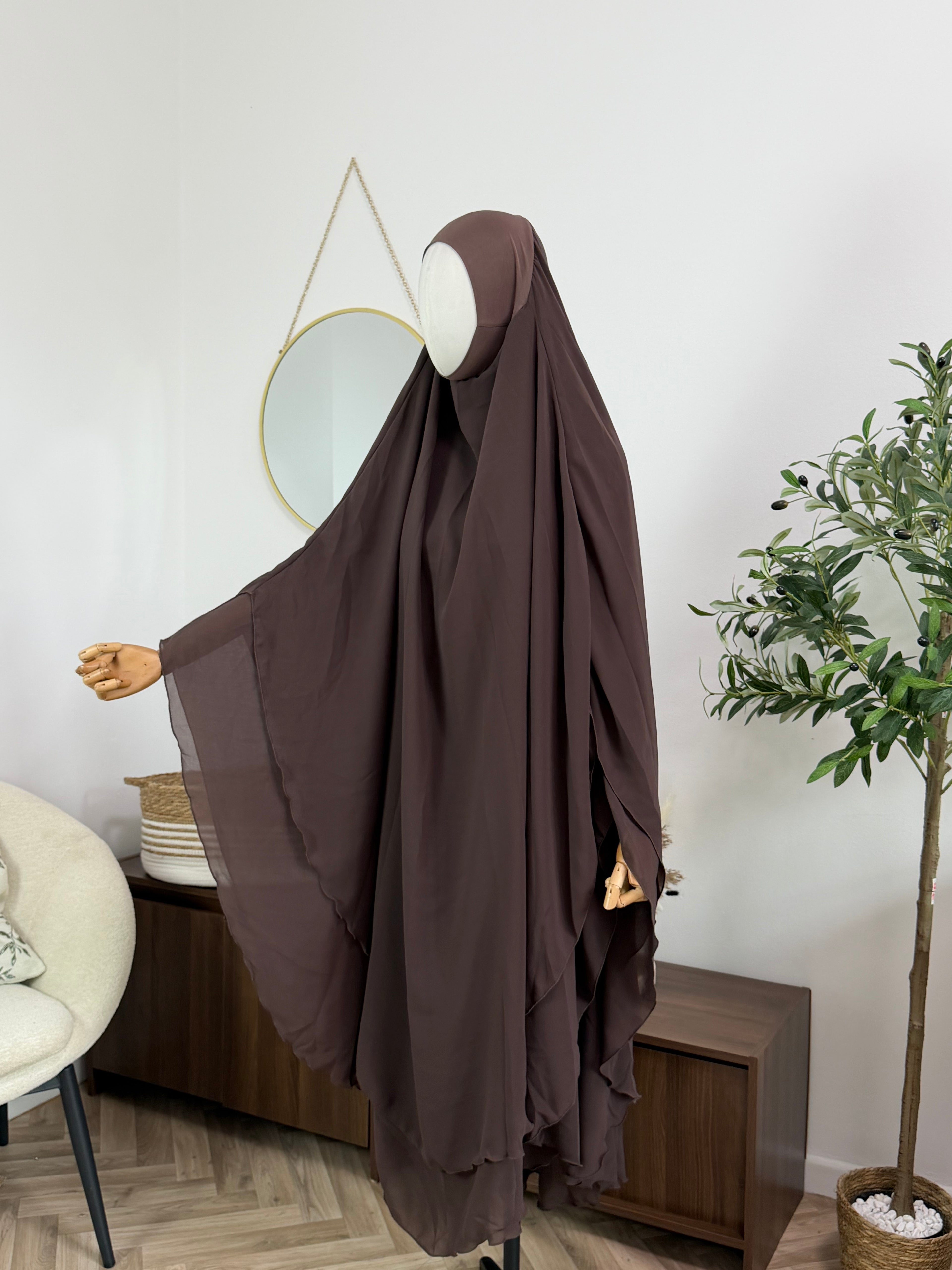 Zweilagiger Chiffon-Khimar – Maxi