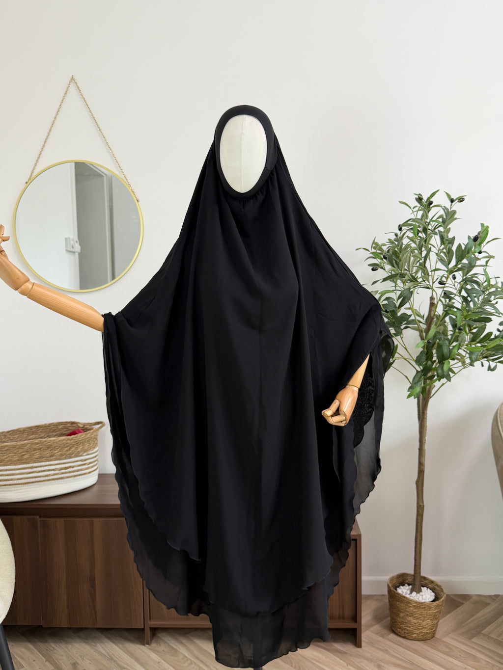 Zweilagiger Chiffon-Khimar – Maxi