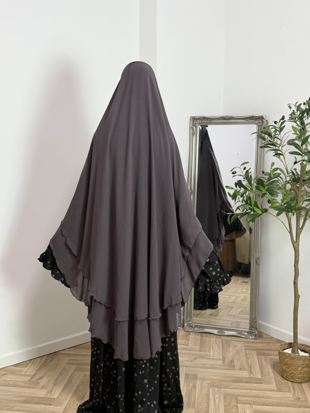 Zweilagiger Chiffon-Khimar – Midi