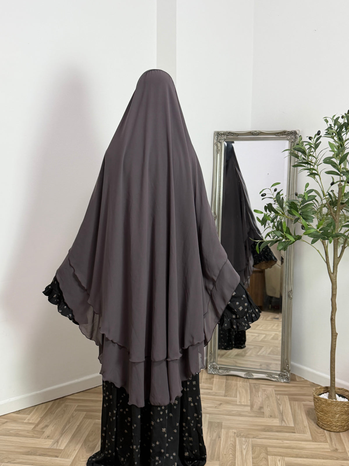 Zweilagiger Chiffon-Khimar – Midi