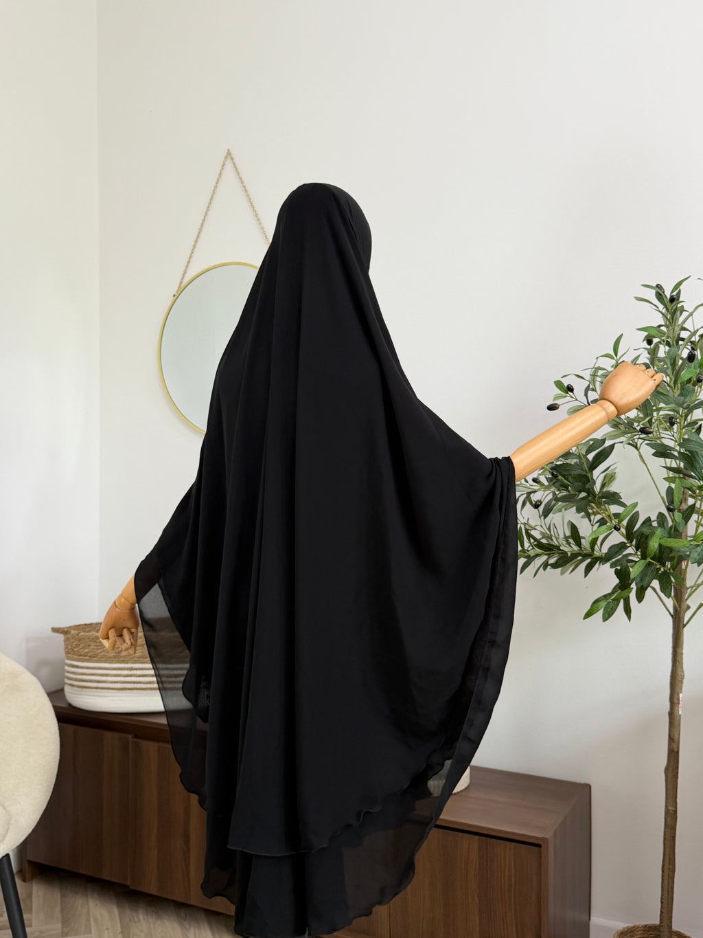 Zweilagiger Chiffon-Khimar – Midi