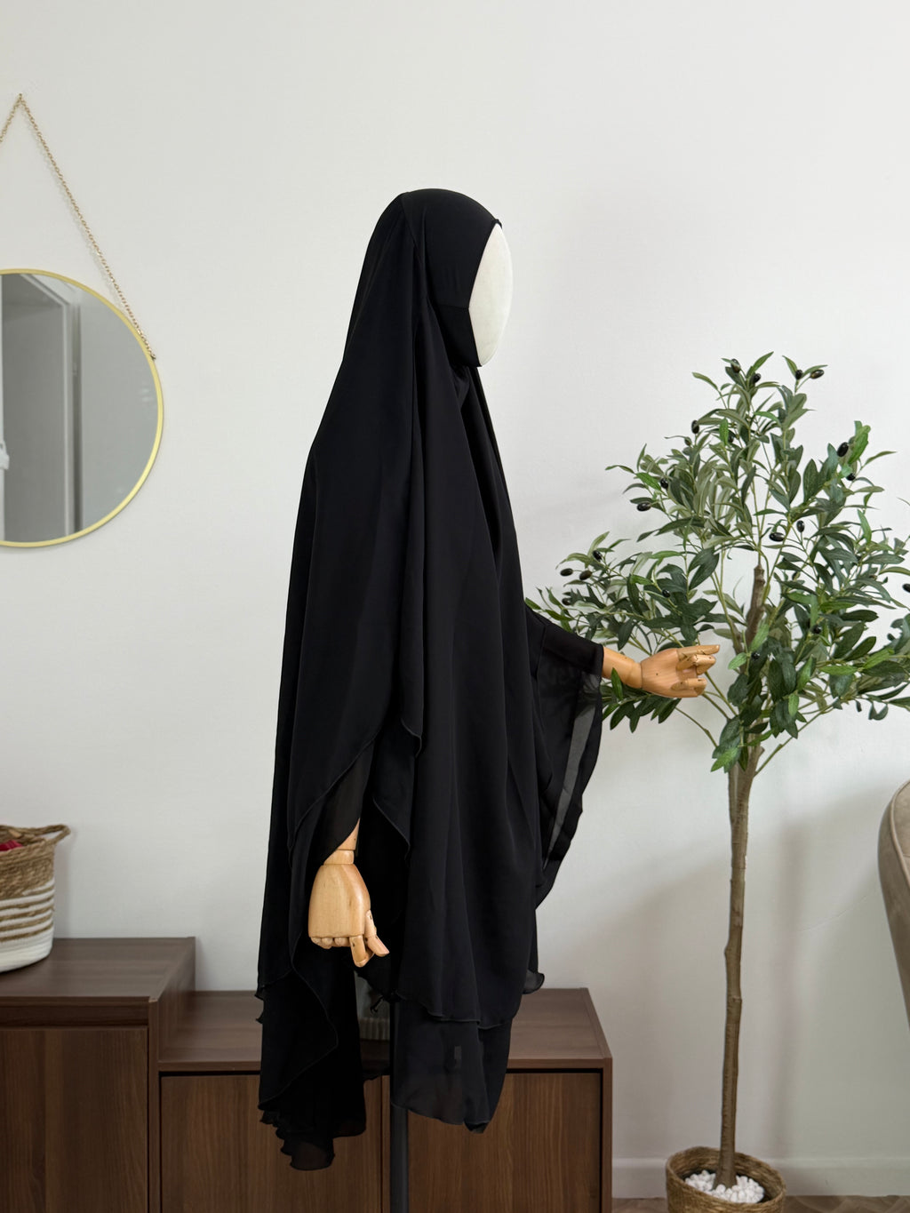 Zweilagiger Chiffon-Khimar – Midi