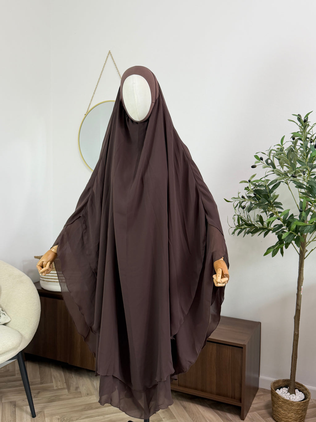Zweilagiger Chiffon-Khimar – Maxi