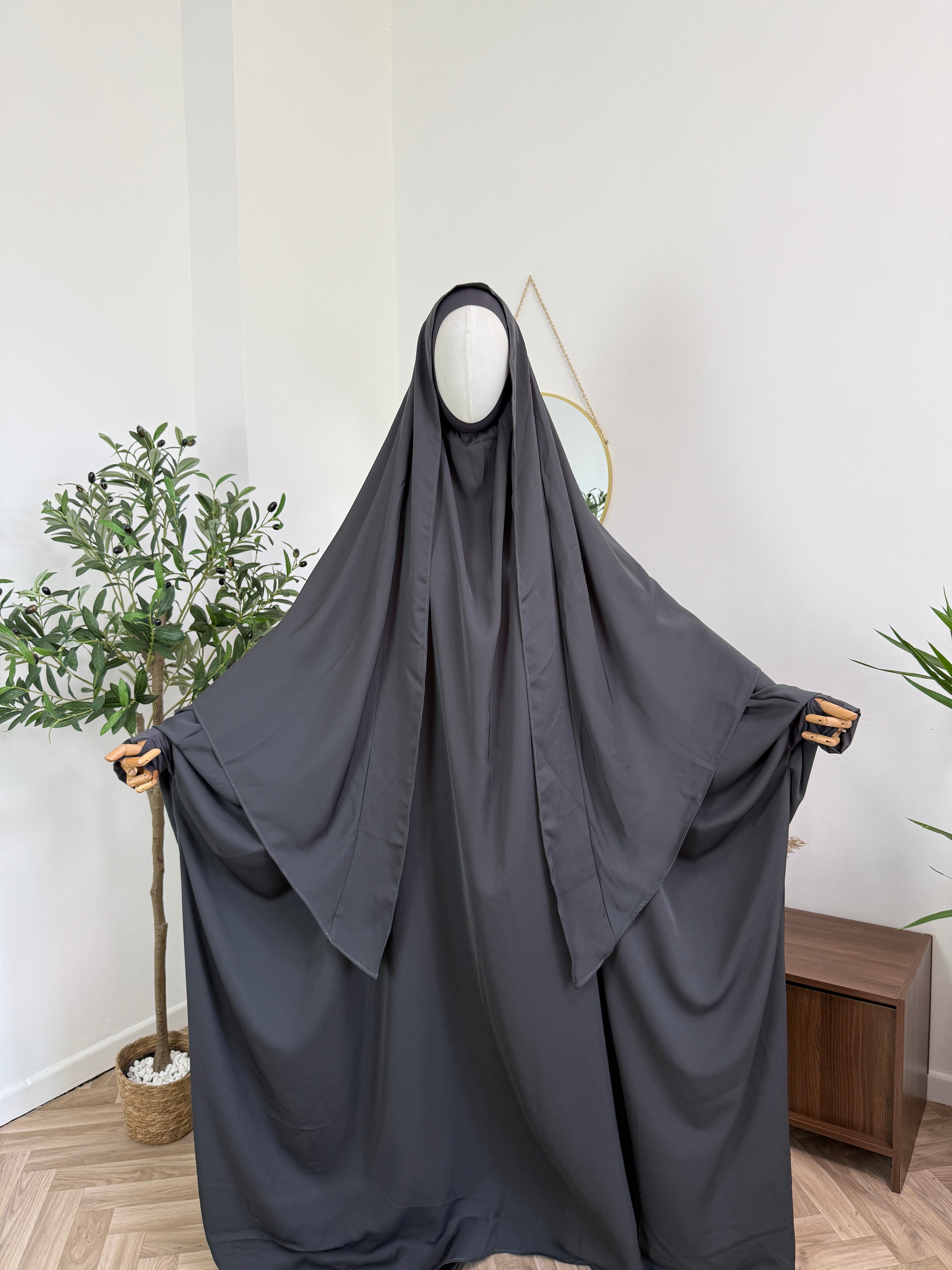 Al Haya – Jilbab mit angenähtem Kopftuch