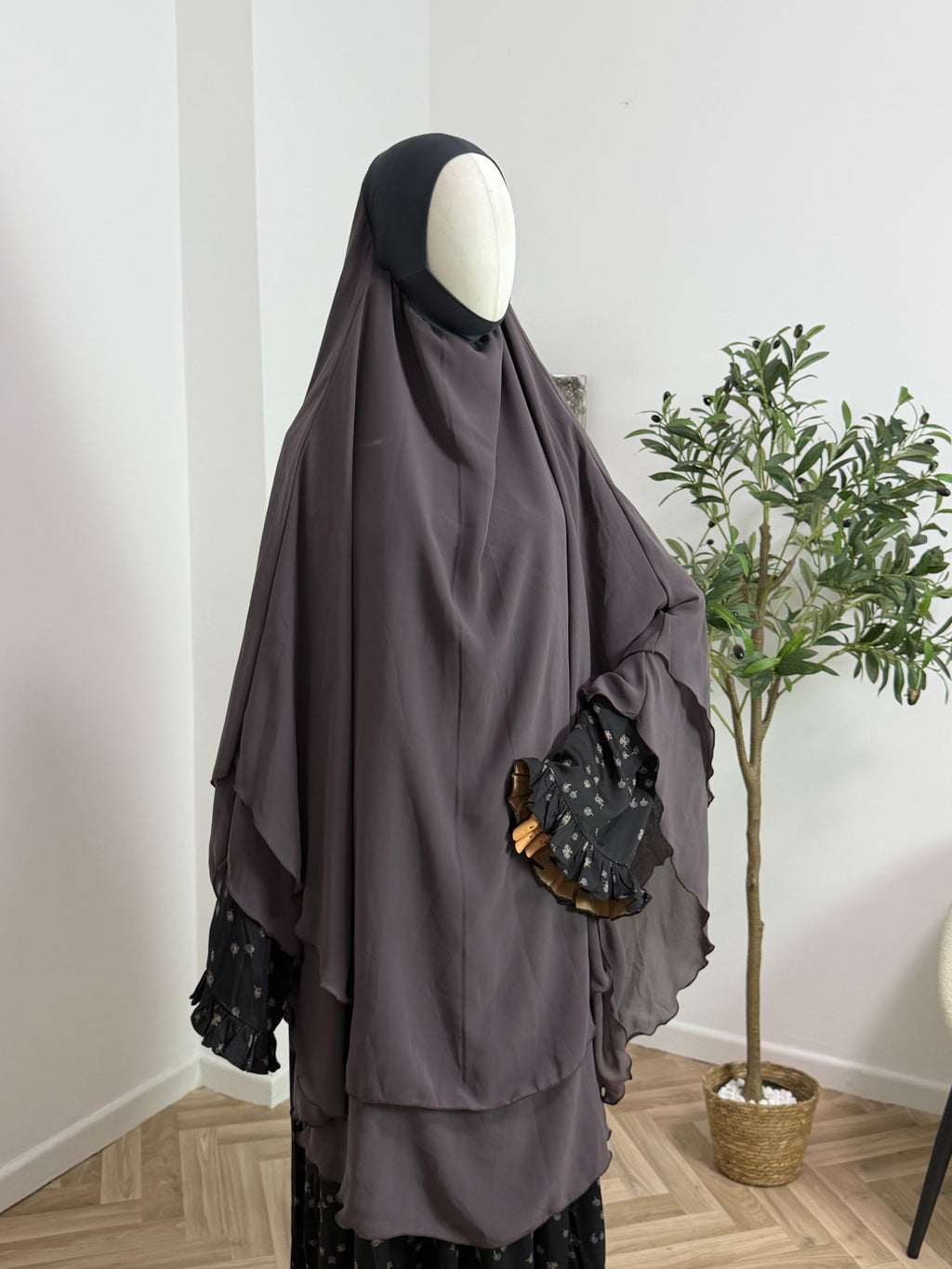 Zweilagiger Chiffon-Khimar – Midi
