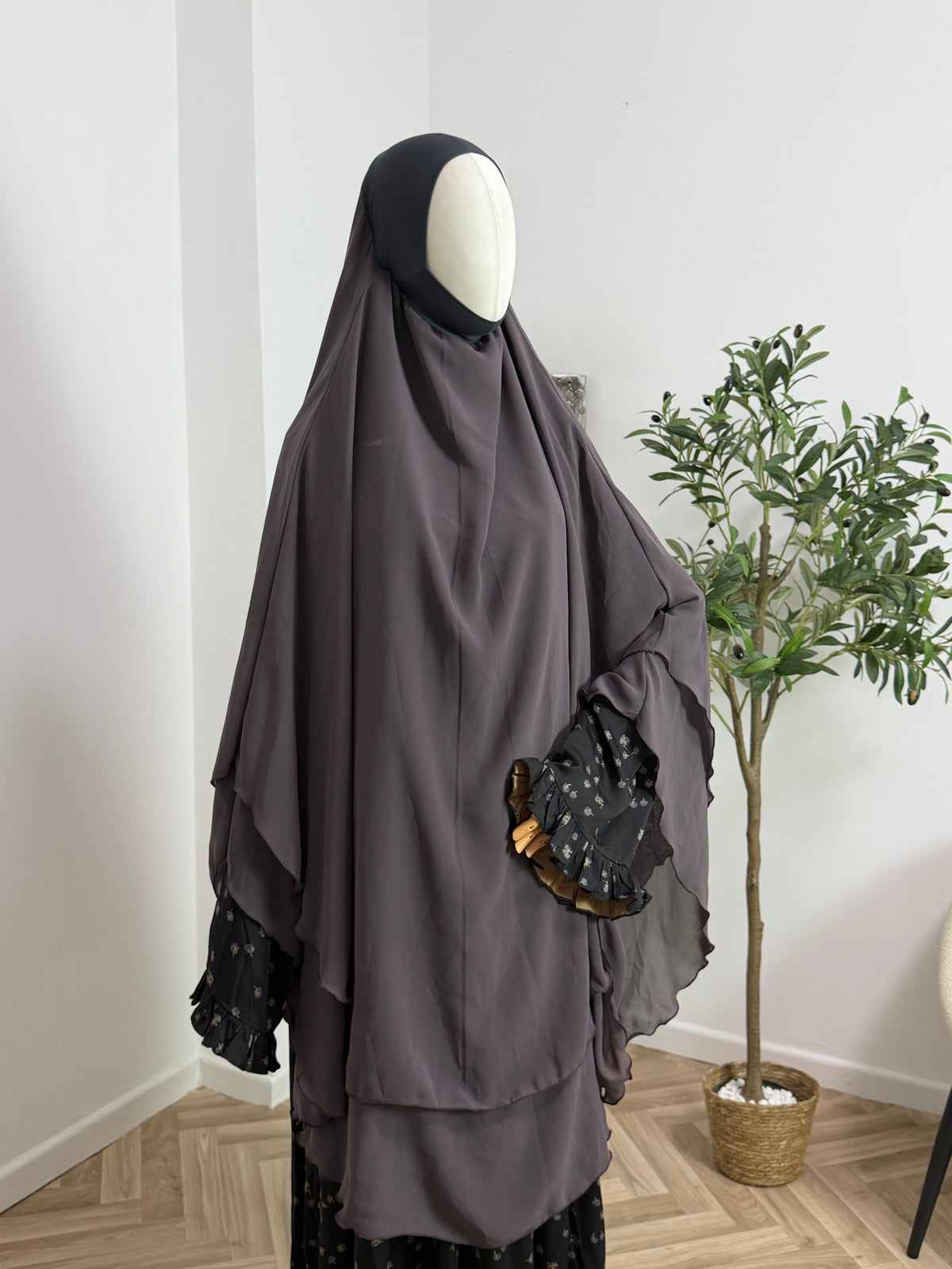 Zweilagiger Chiffon-Khimar – Midi