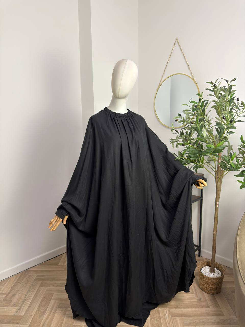 Poncho-Set aus Cupro-Tencel